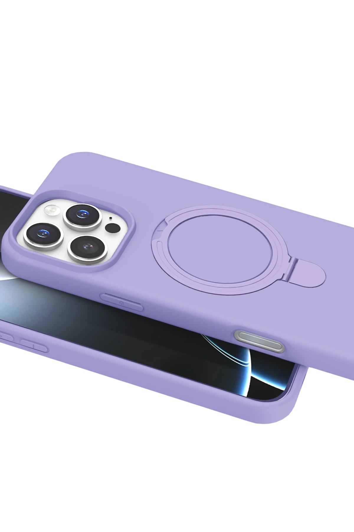 Newface Apple iPhone 16 Pro Max Regal Magsafe Standlı Kapak - Lila