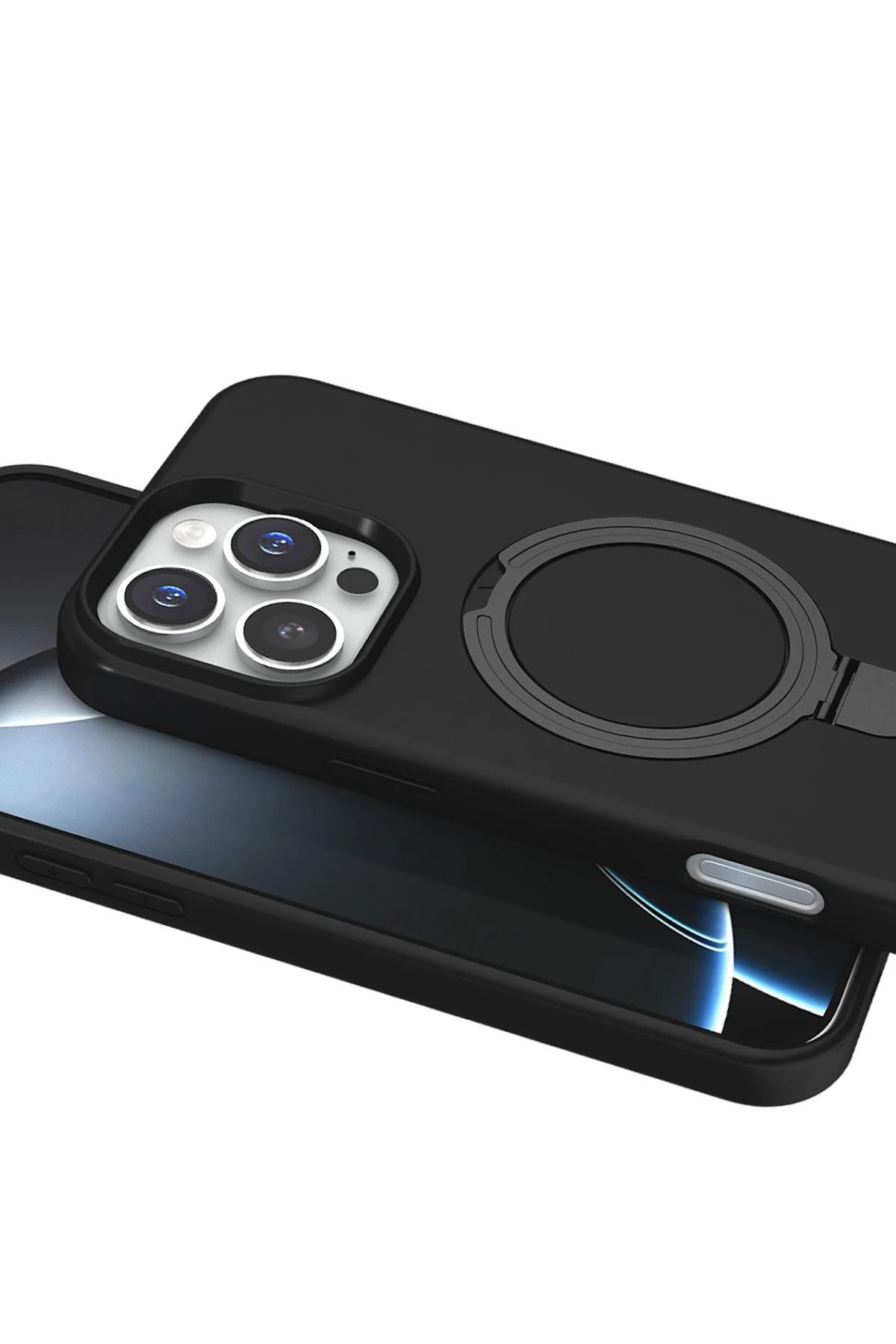 Newface Apple iPhone 16 Pro Regal Magsafe Standlı Kapak - Siyah