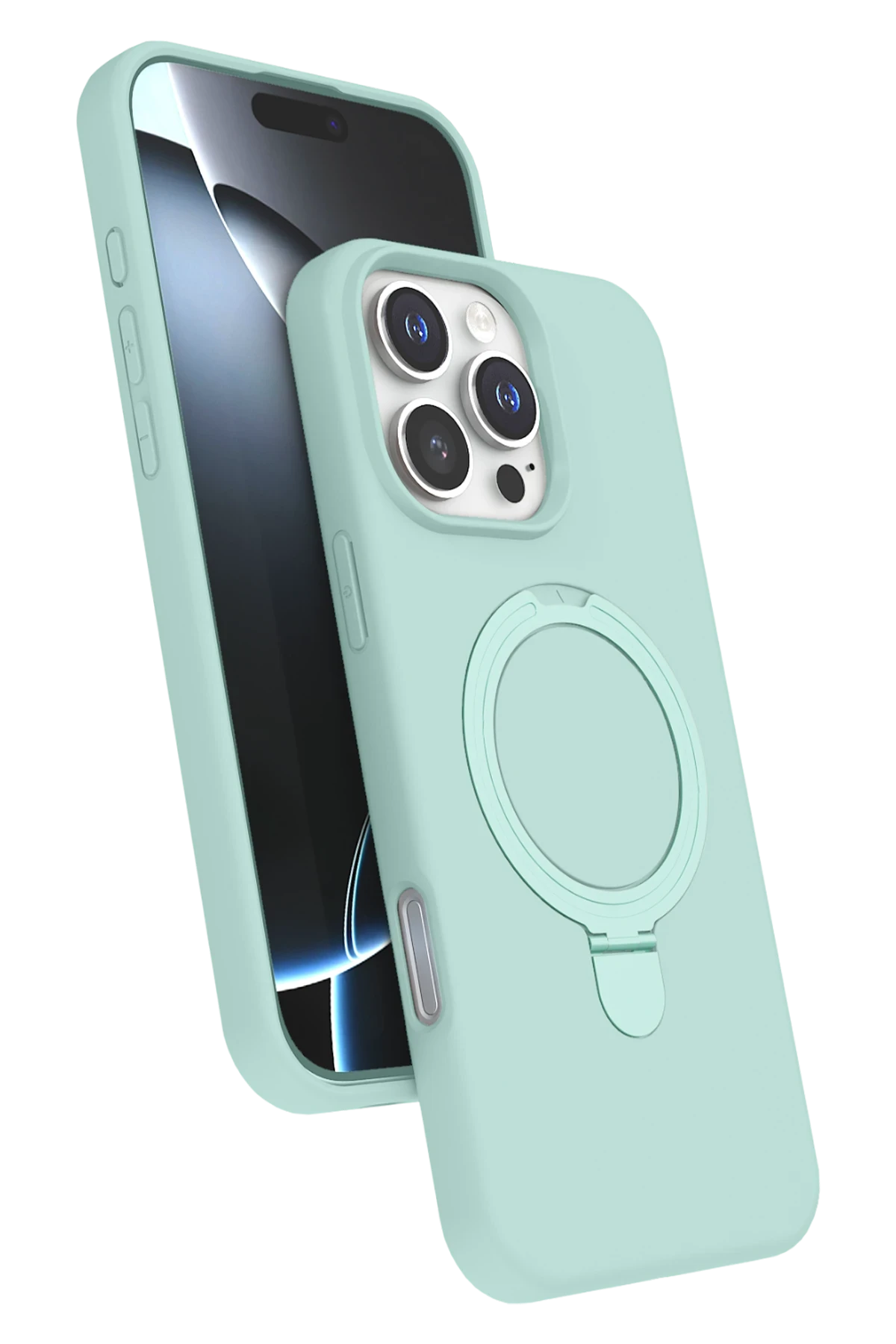Newface Apple iPhone 16 Pro Regal Magsafe Standlı Kapak - Su Yeşili