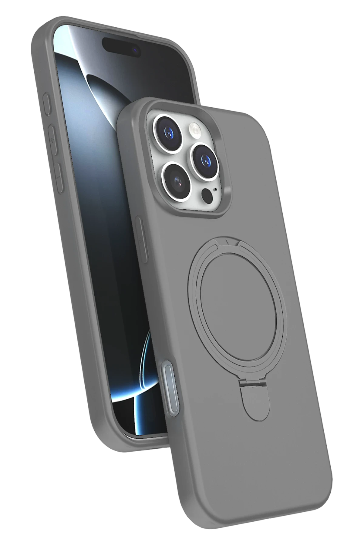 Newface Apple iPhone 16 Pro Max Regal Magsafe Standlı Kapak - Titan Gri