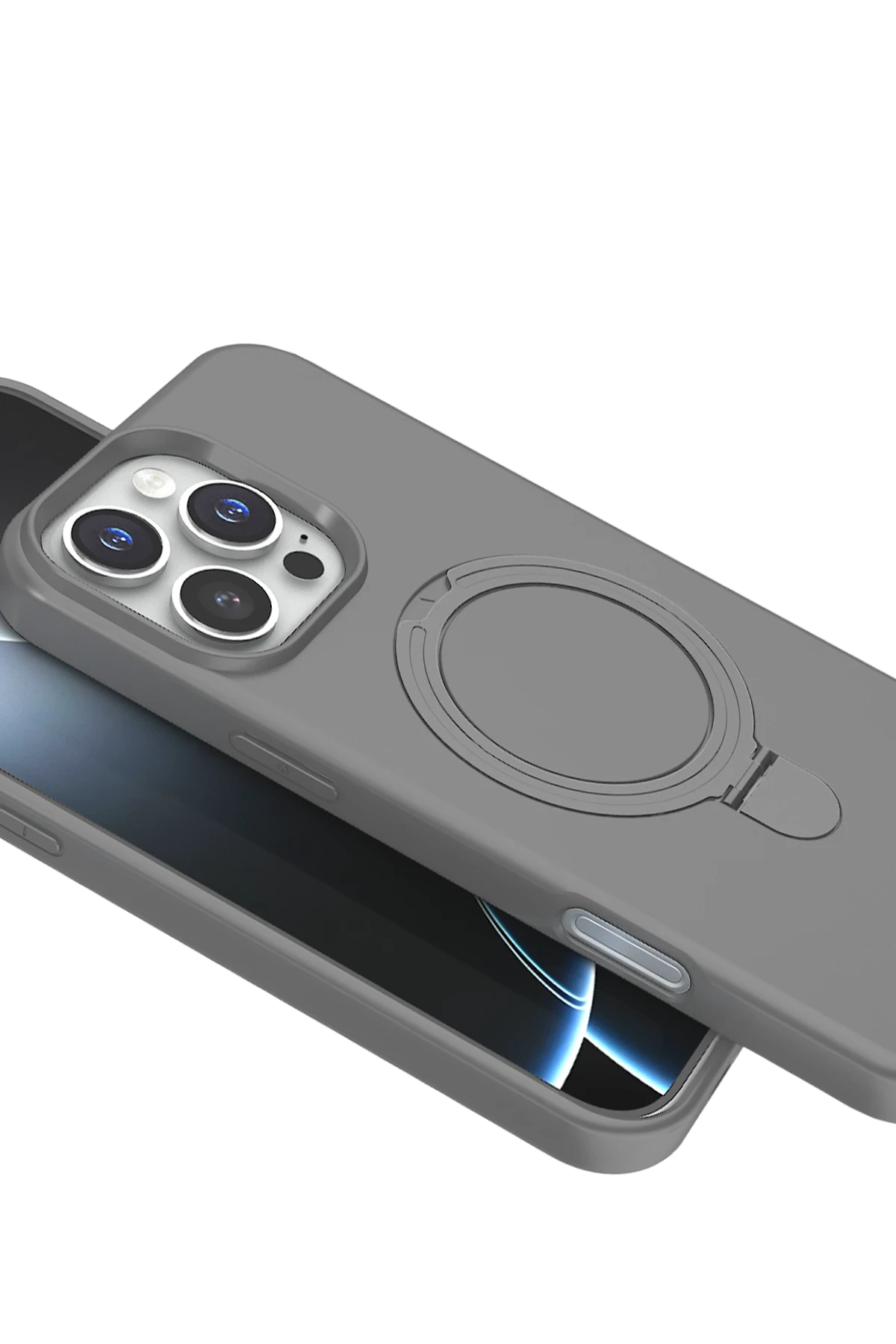Newface Apple iPhone 16 Pro Max Regal Magsafe Standlı Kapak - Titan Gri