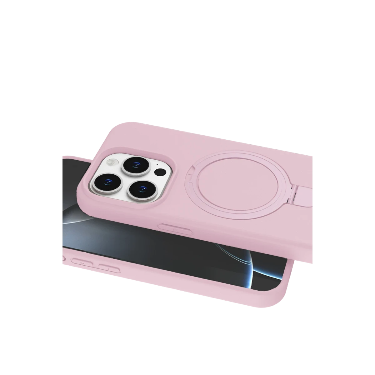 Newface Apple iPhone 15 Pro Max Regal Magsafe Standlı Kapak - Açık Pembe — görsel 9