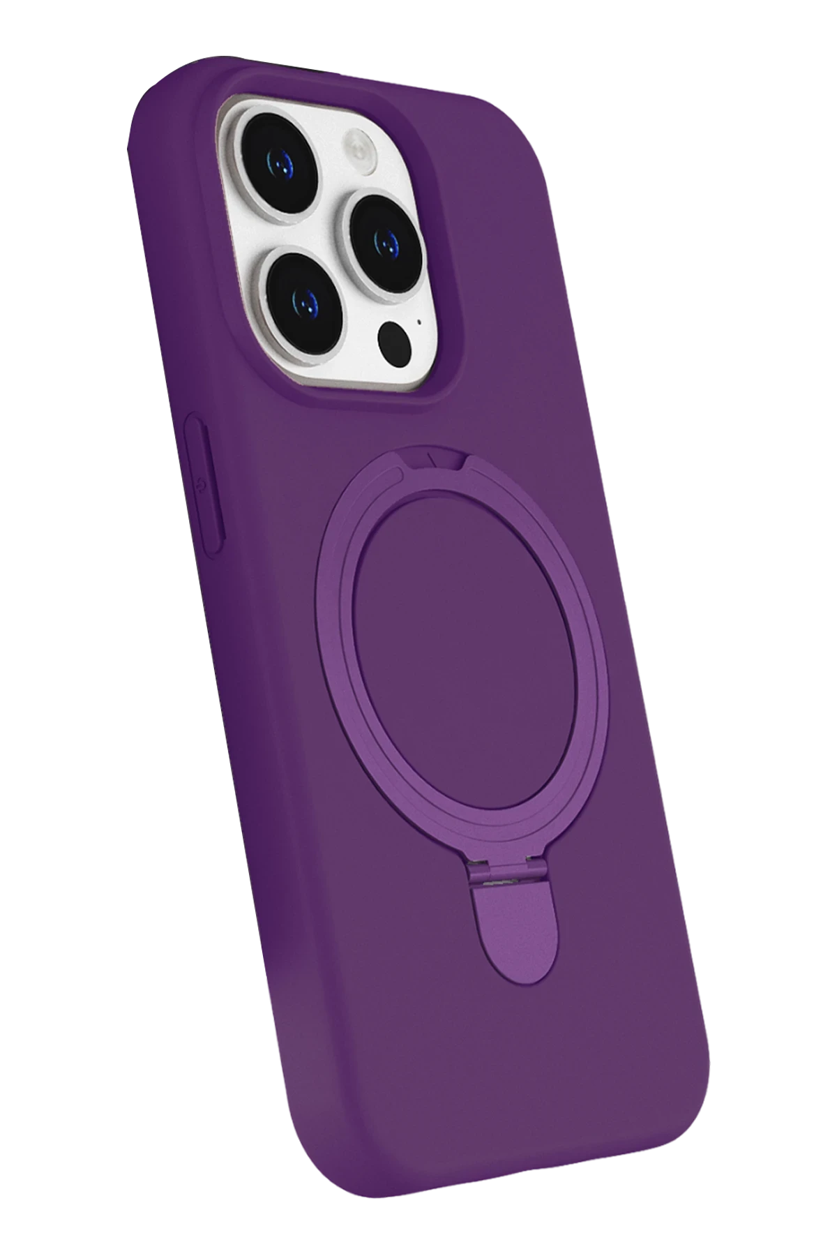 Newface Apple iPhone 15 Pro Max Regal Magsafe Standlı Kapak - Derin Mor