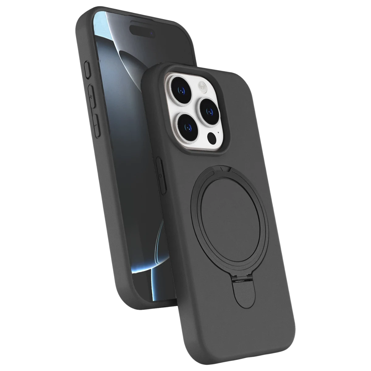 Newface Apple iPhone 15 Pro Max Regal Magsafe Standlı Kapak - Titan Gri