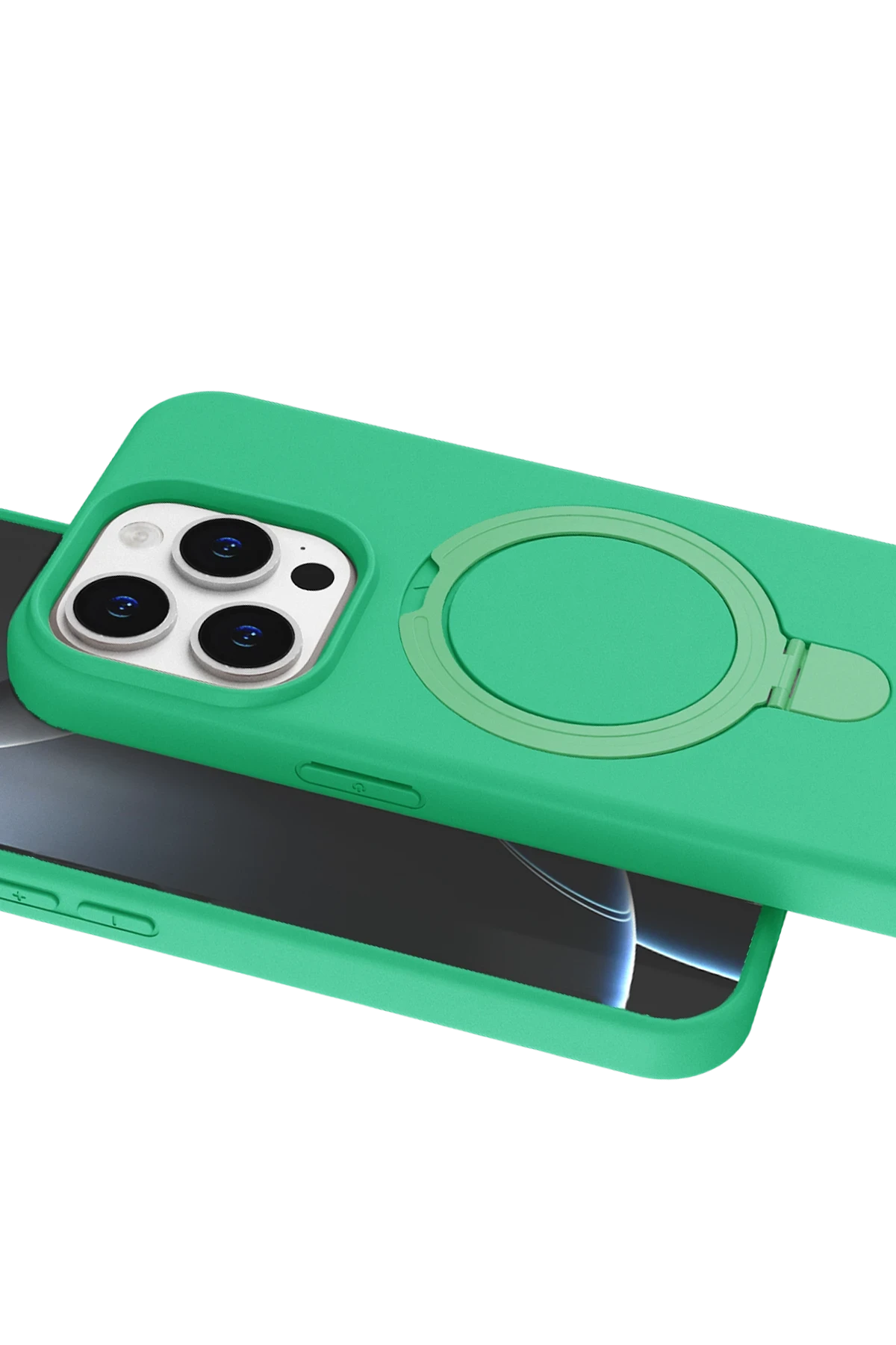 Newface Apple iPhone 15 Pro Max Regal Magsafe Standlı Kapak - Yeşil