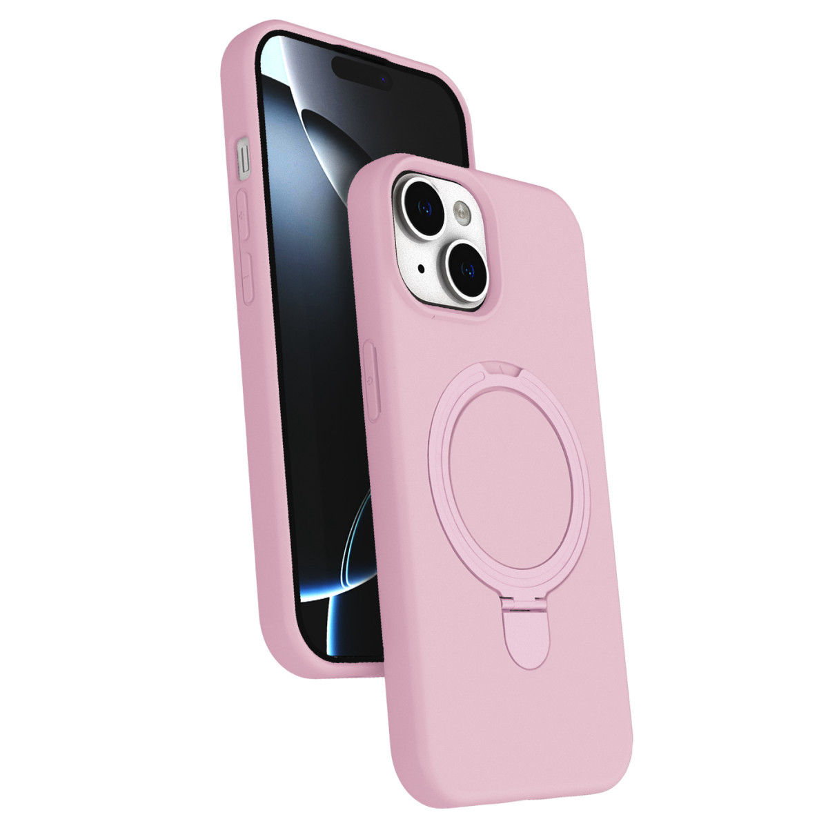 Newface Apple iPhone 15 Plus Regal Magsafe Standlı Kapak - Açık Pembe — görsel 11