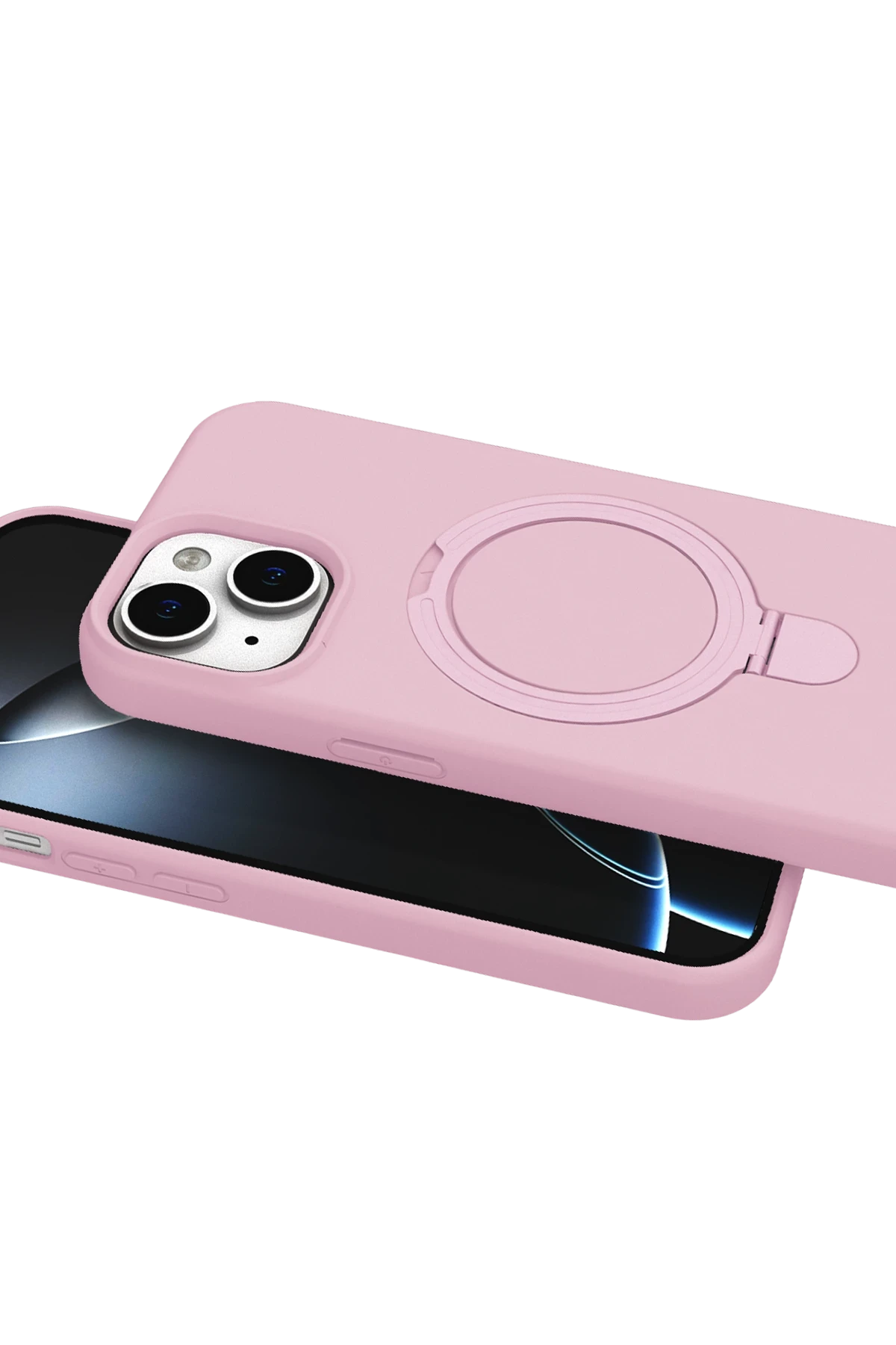 Newface Apple iPhone 15 Plus Regal Magsafe Standlı Kapak - Açık Pembe — görsel 4