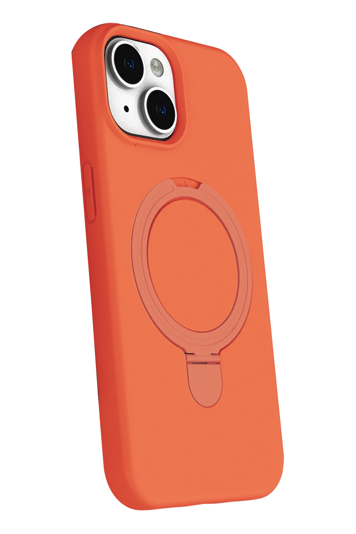 Newface Apple iPhone 15 Plus Regal Magsafe Standlı Kapak - Turuncu