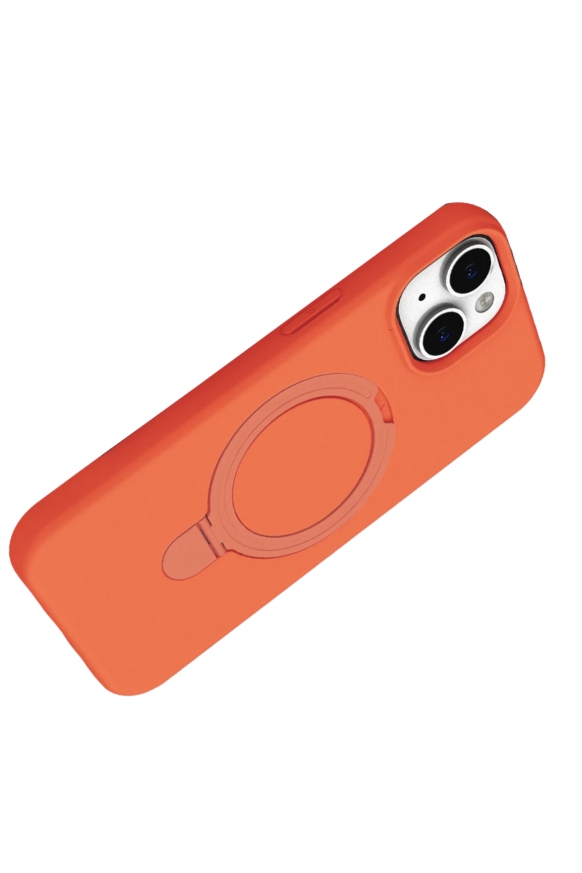 Newface Apple iPhone 15 Plus Regal Magsafe Standlı Kapak - Turuncu