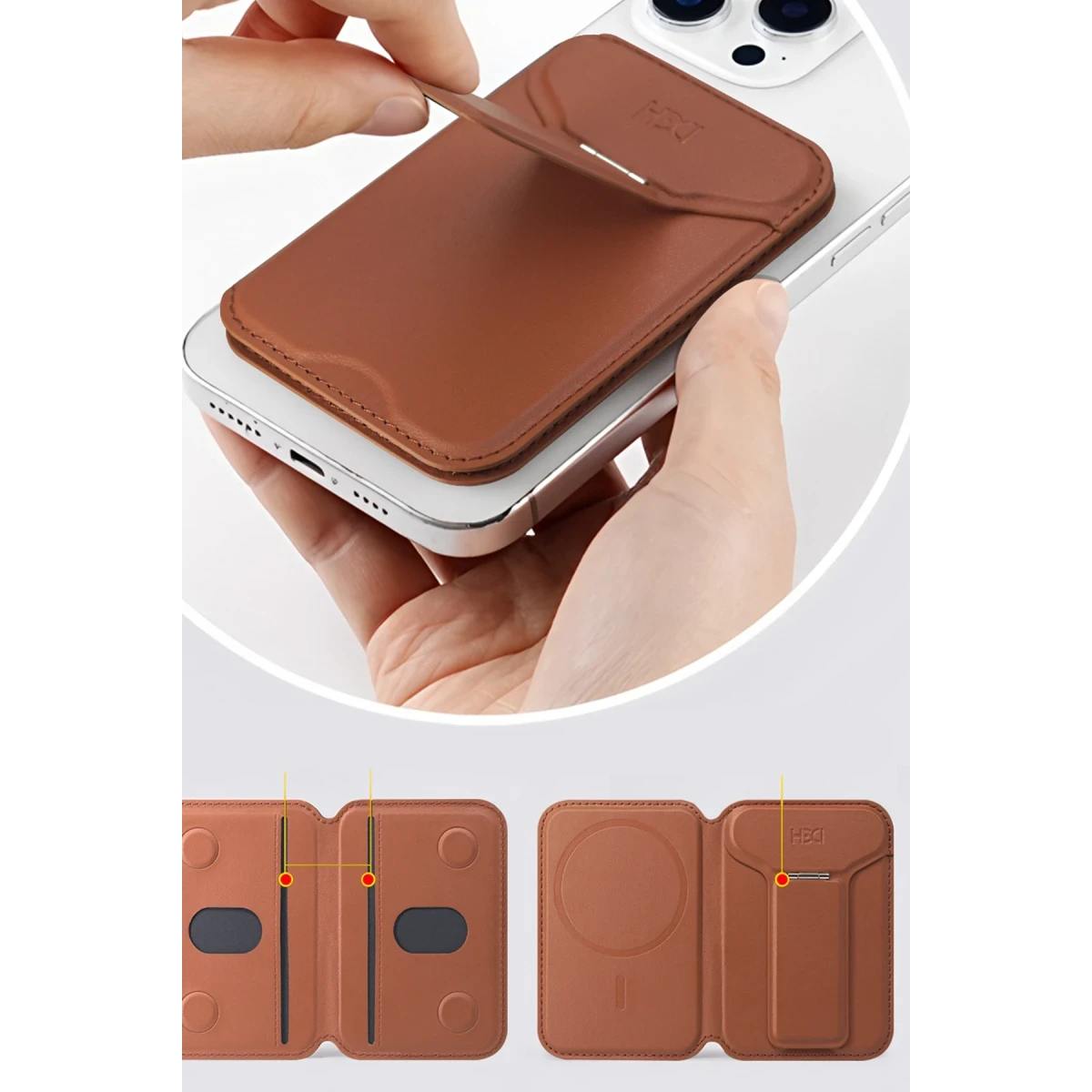 HDD HS-021 Stand Özellikli Magsafe Kartlık - Siyah