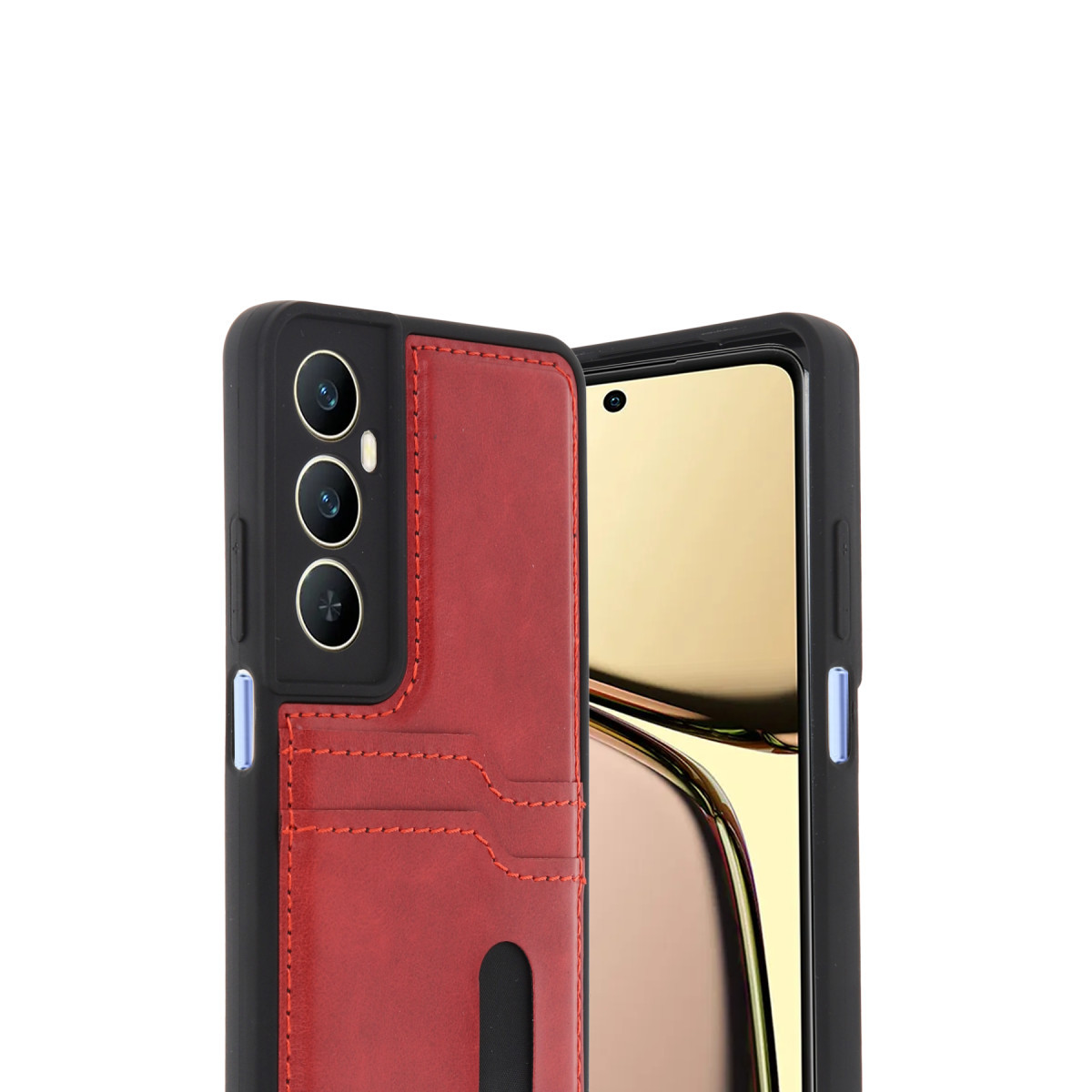 Newface Realme C65 Sara Kartvizitli Deri Kılıf - Kırmızı — görsel 8