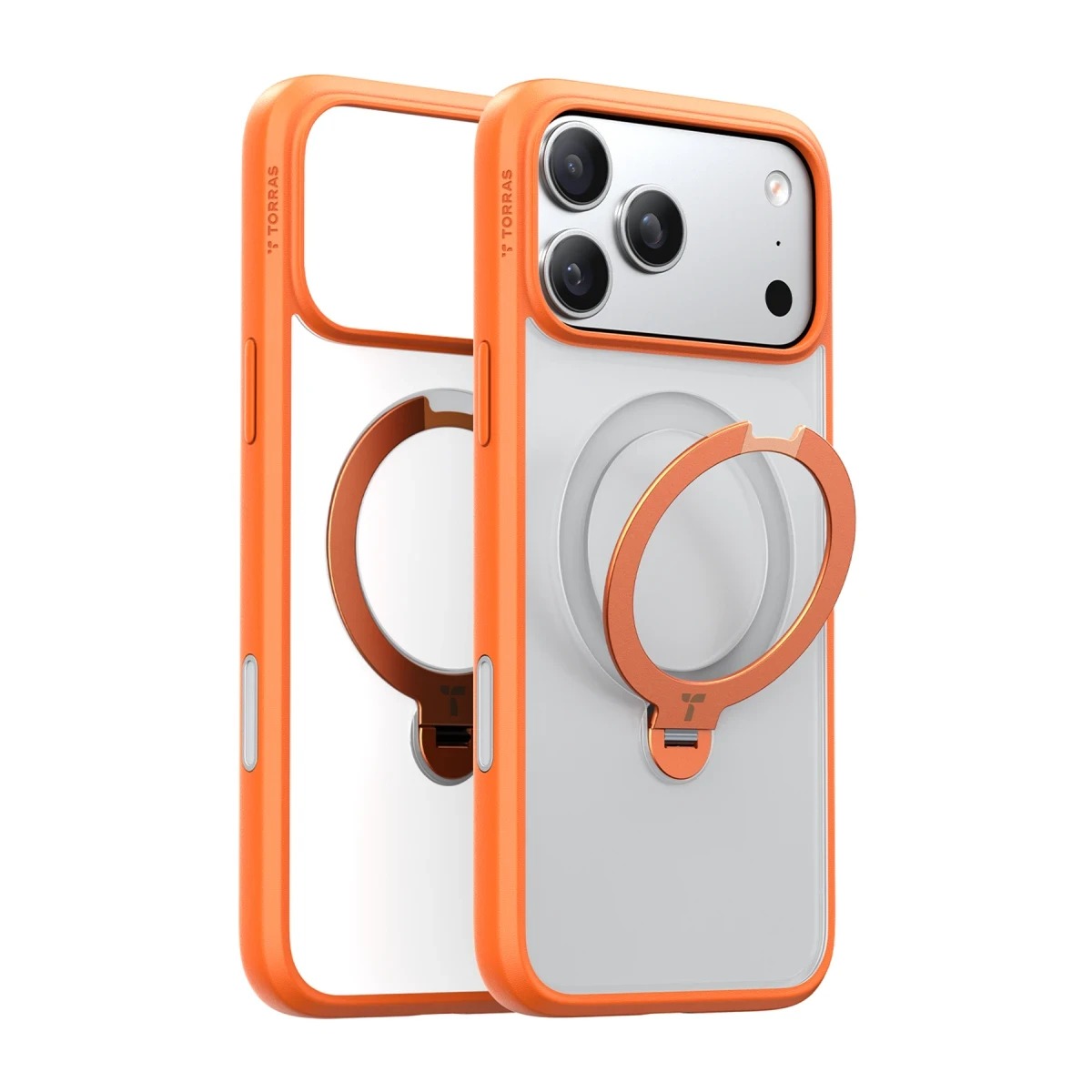 Torras Apple iPhone 17 Pro Max O Stand Spin Serisi Magsafe Kılıf - Turuncu