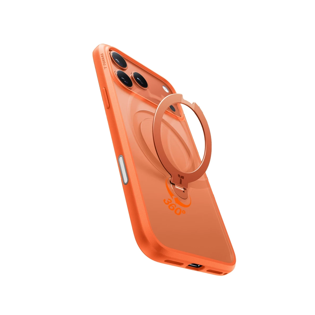 Torras Apple iPhone 17 Pro Max O Stand Spin Serisi Magsafe Kılıf - Turuncu