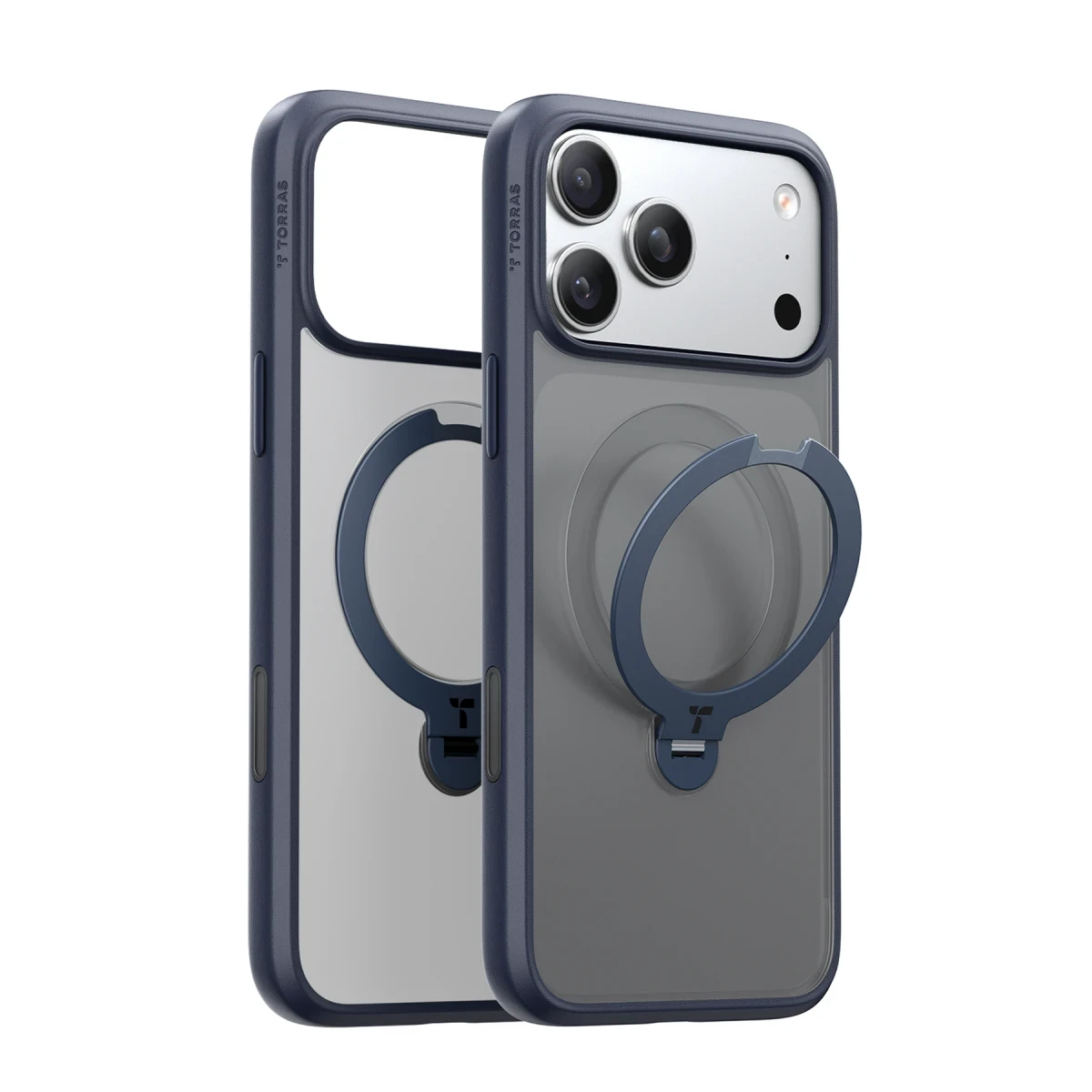 Torras Apple iPhone 17 Pro Max O Stand Spin Serisi Magsafe Kılıf - Lacivert