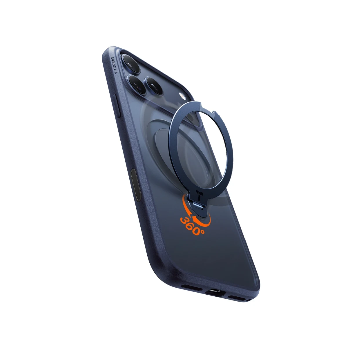 Torras Apple iPhone 17 Pro Max O Stand Spin Serisi Magsafe Kılıf - Lacivert