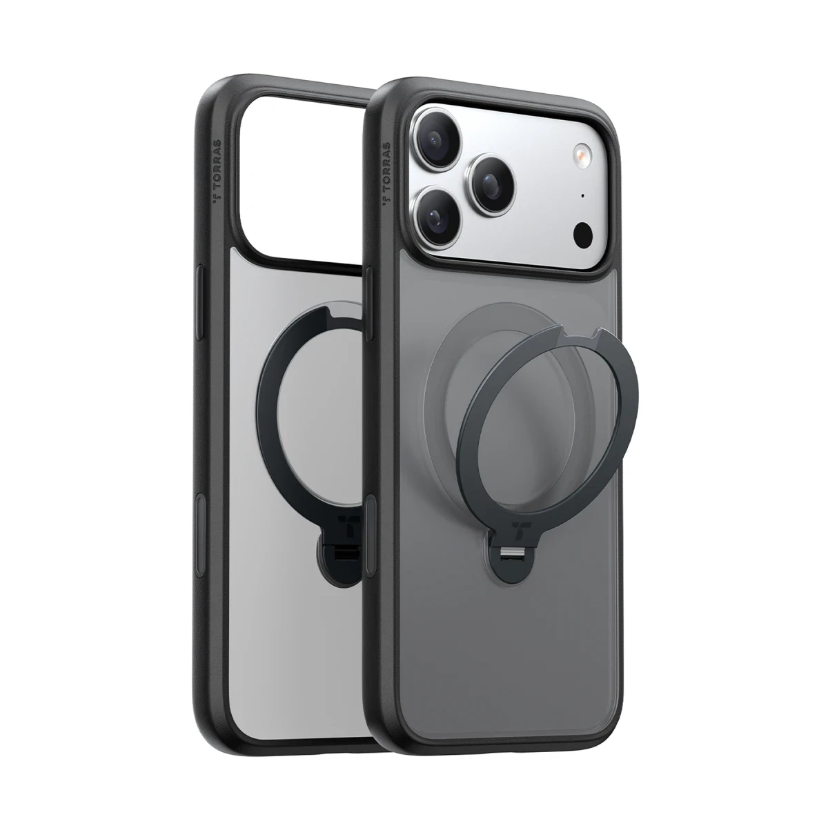 Torras Apple iPhone 17 Pro O Stand Spin Serisi Magsafe Kılıf - Siyah