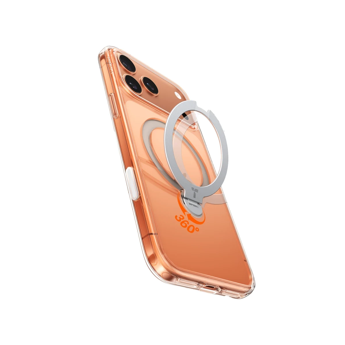Torras Apple iPhone 17 Pro O Stand Spin Serisi Magsafe Kılıf - Şeffaf