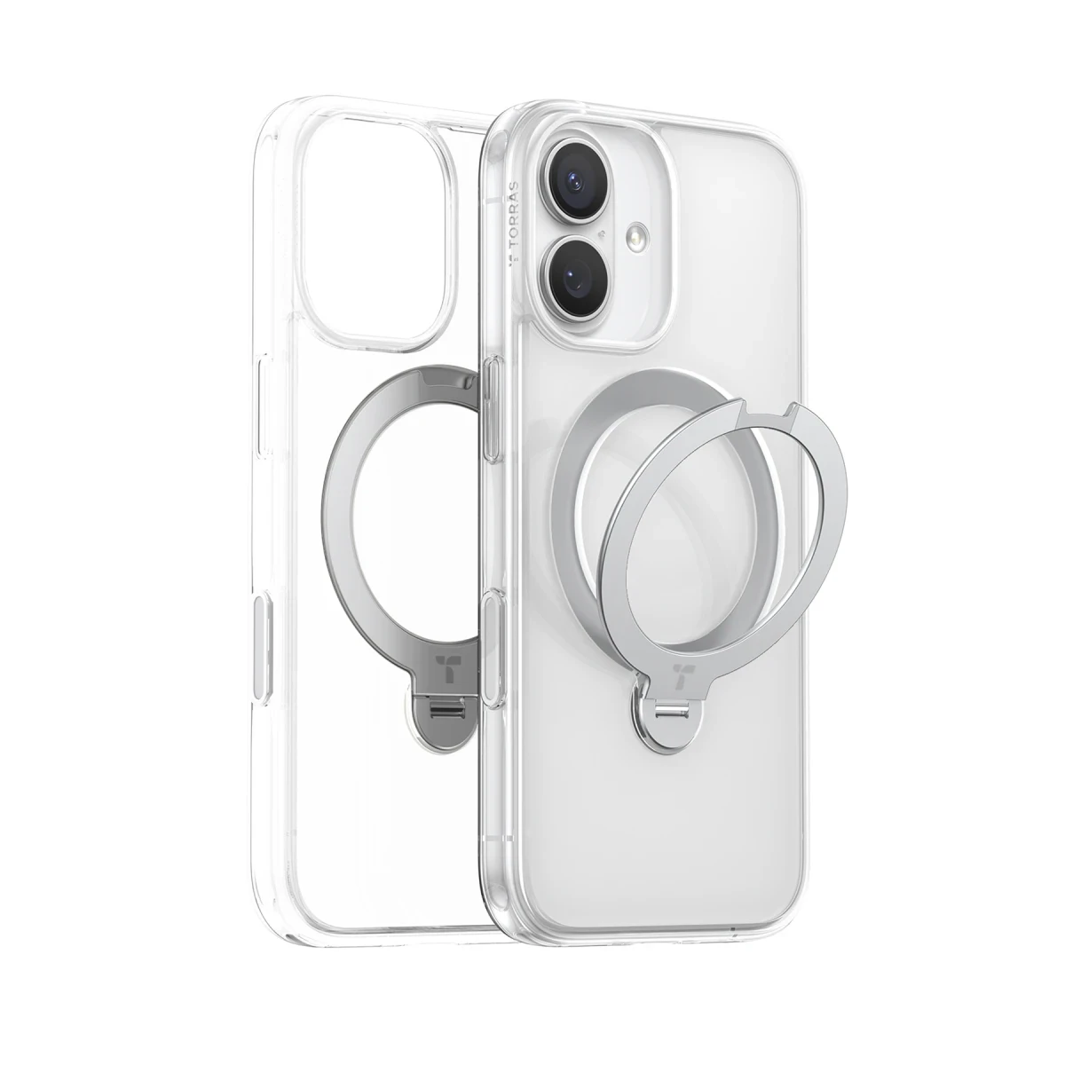 Torras Apple iPhone 17 O Stand Spin Serisi Magsafe Kılıf - Şeffaf