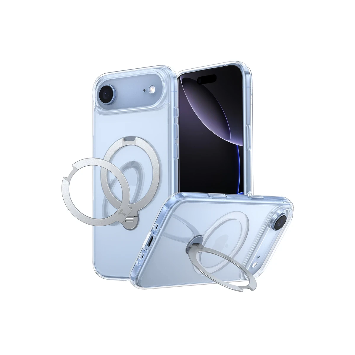 Torras Apple iPhone 17 O Stand Spin Serisi Magsafe Kılıf - Şeffaf
