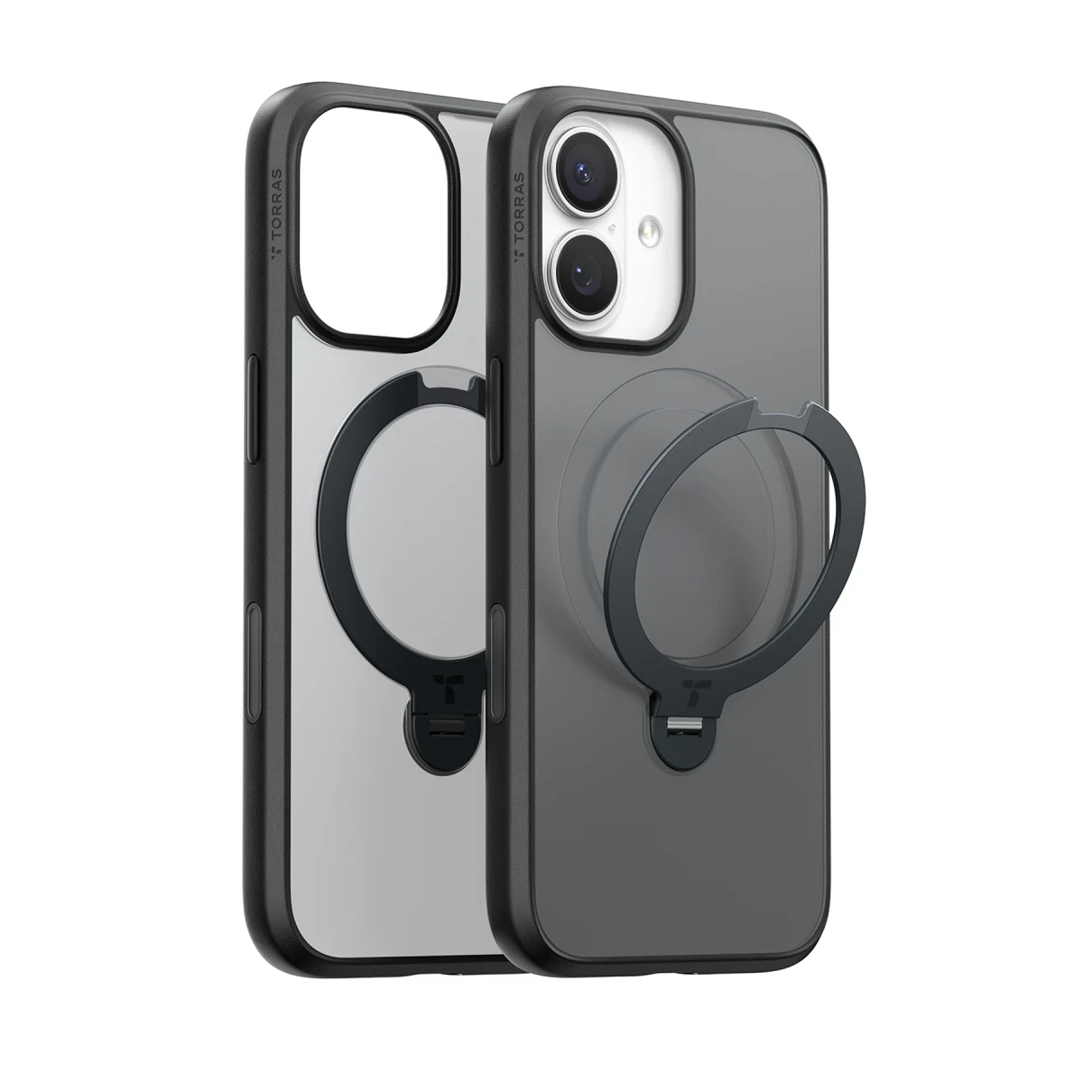 Torras Apple iPhone 17 O Stand Spin Serisi Magsafe Kılıf - Siyah