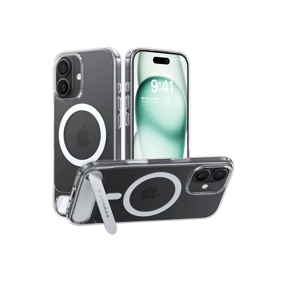 Torras Apple iPhone 17 P Stand Serisi Magsafe Kılıf - Şeffaf