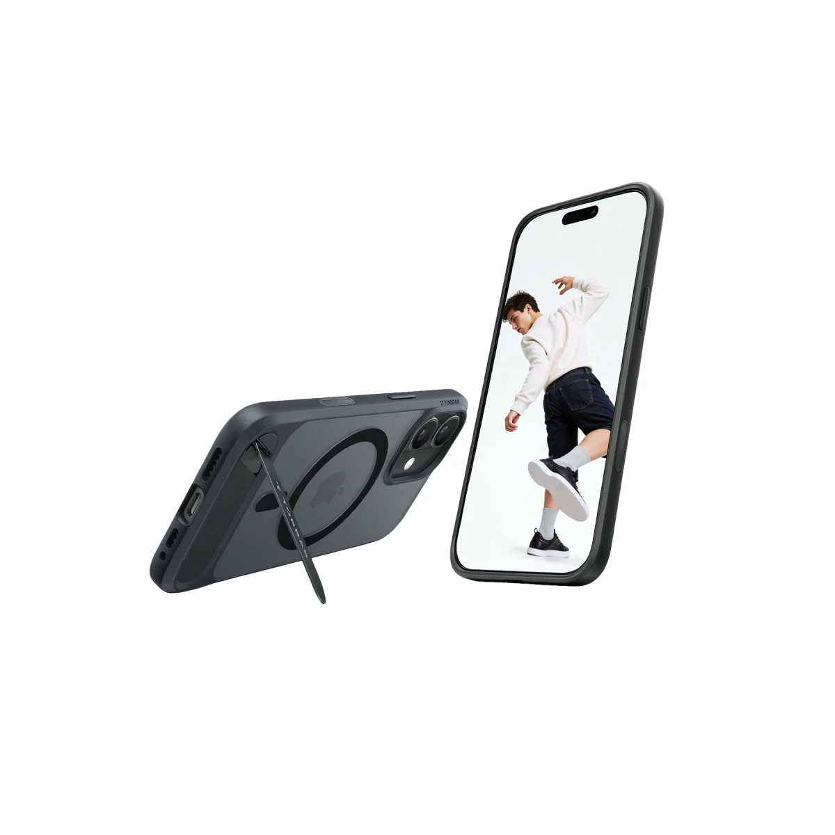 Torras Apple iPhone 17 P Stand Serisi Magsafe Kılıf - Siyah