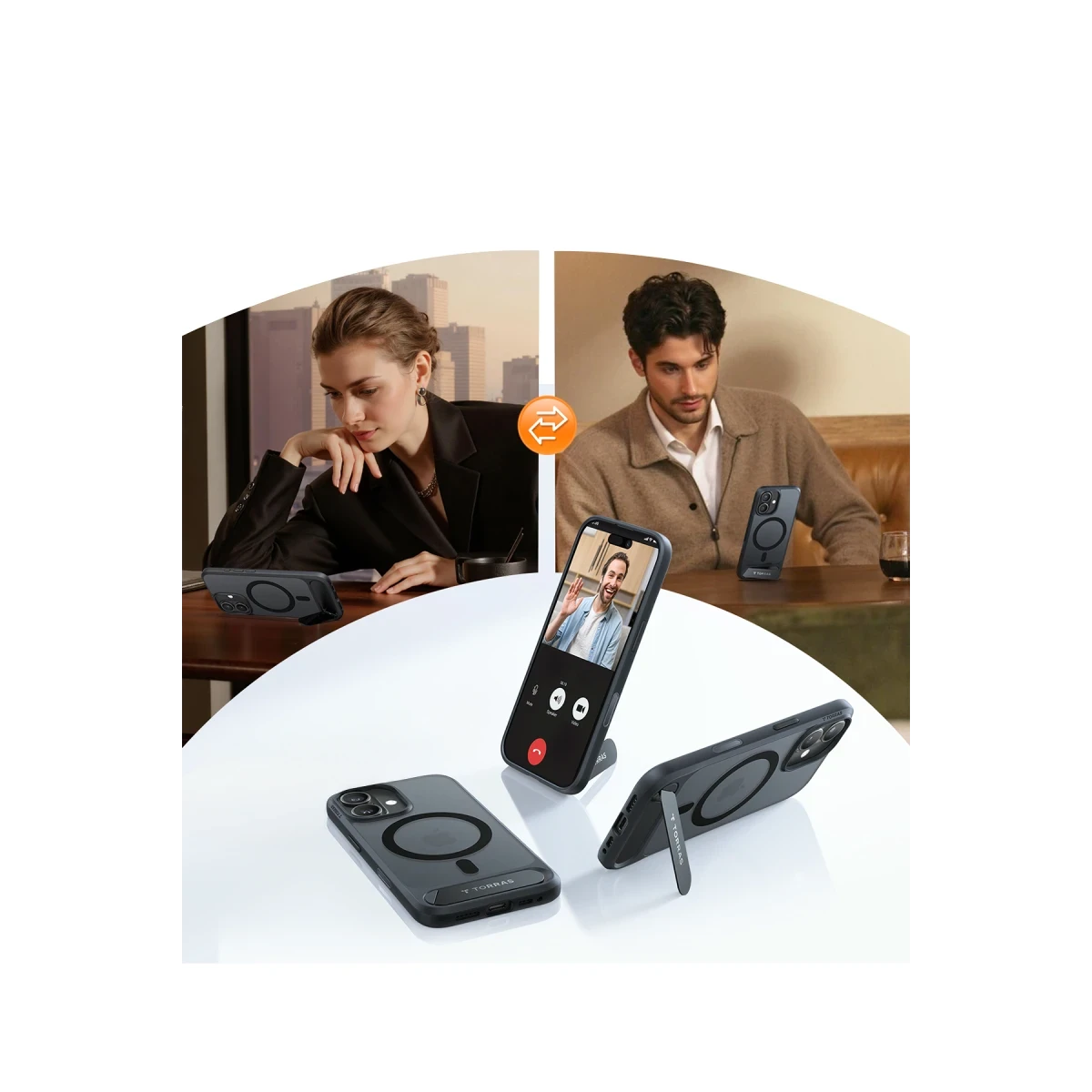 Torras Apple iPhone 17 P Stand Serisi Magsafe Kılıf - Siyah