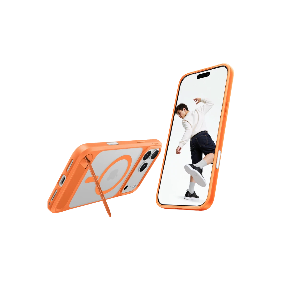 Torras Apple iPhone 17 Pro Max P Stand Serisi Magsafe Kılıf - Turuncu