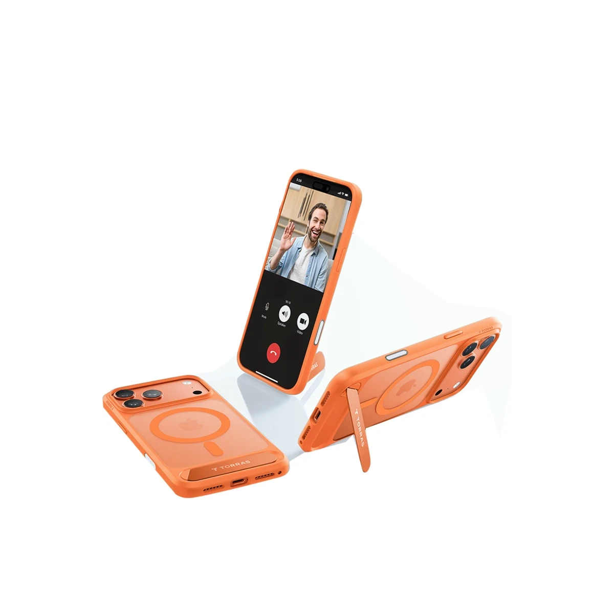 Torras Apple iPhone 17 Pro Max P Stand Serisi Magsafe Kılıf - Turuncu
