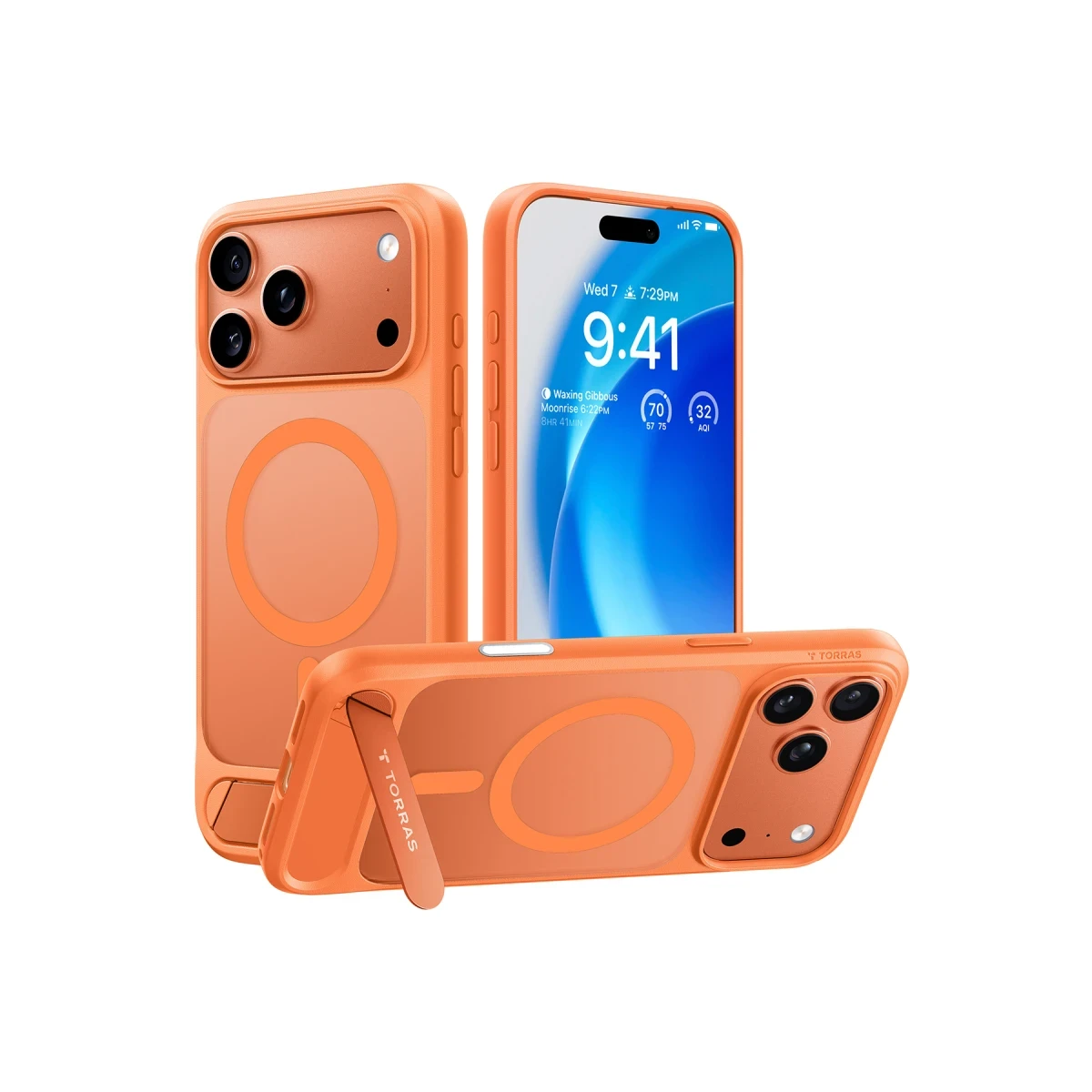 Torras Apple iPhone 17 Pro P Stand Serisi Magsafe Kılıf - Turuncu