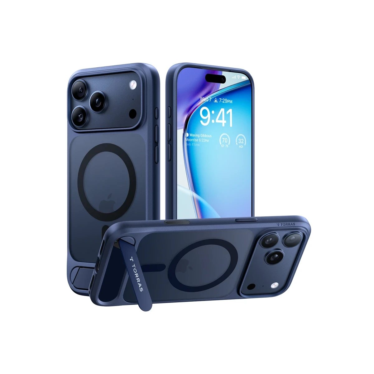 Torras Apple iPhone 17 Pro P Stand Serisi Magsafe Kılıf - Lacivert