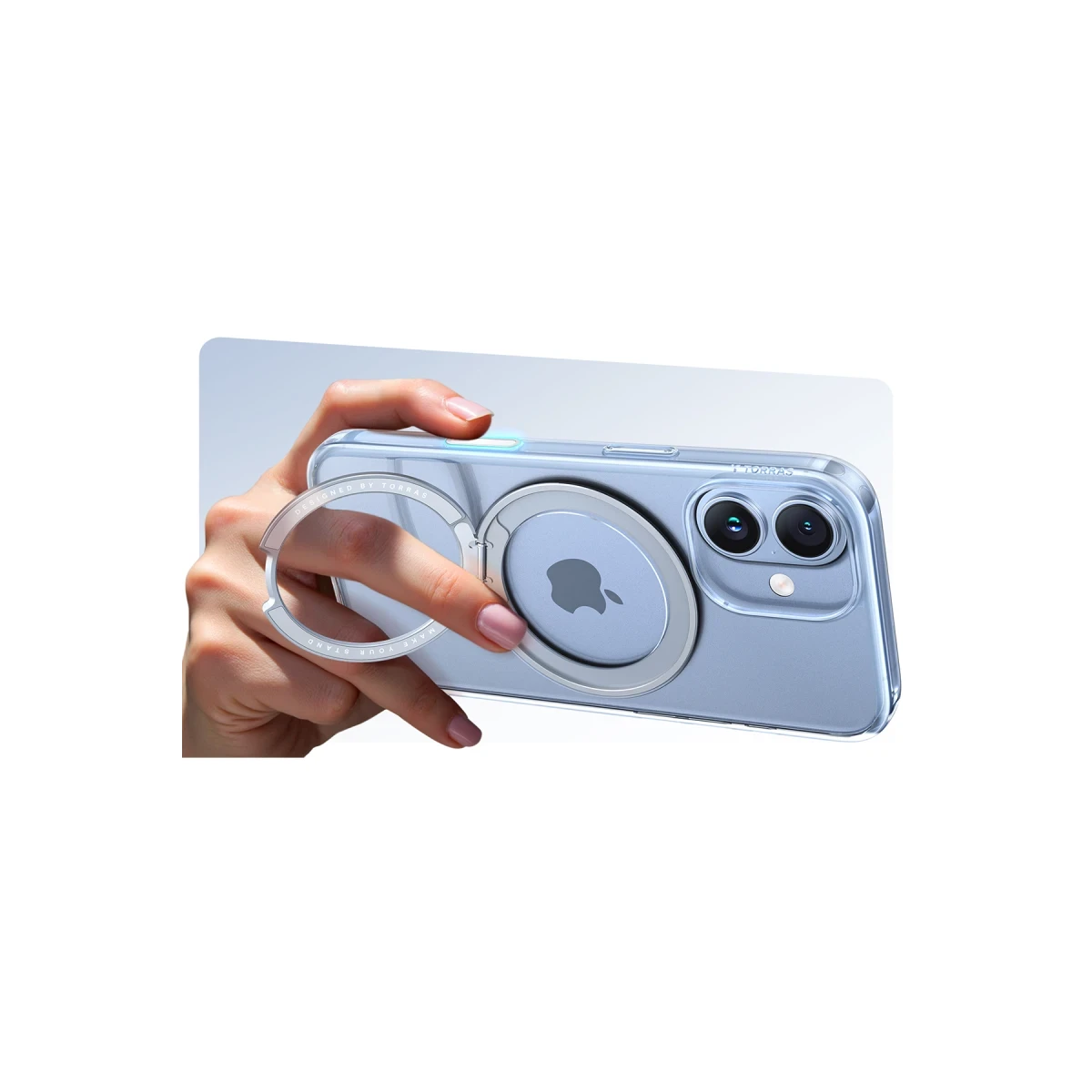 Torras Apple iPhone 17 O Stand Pro Serisi Magsafe Kılıf - Şeffaf
