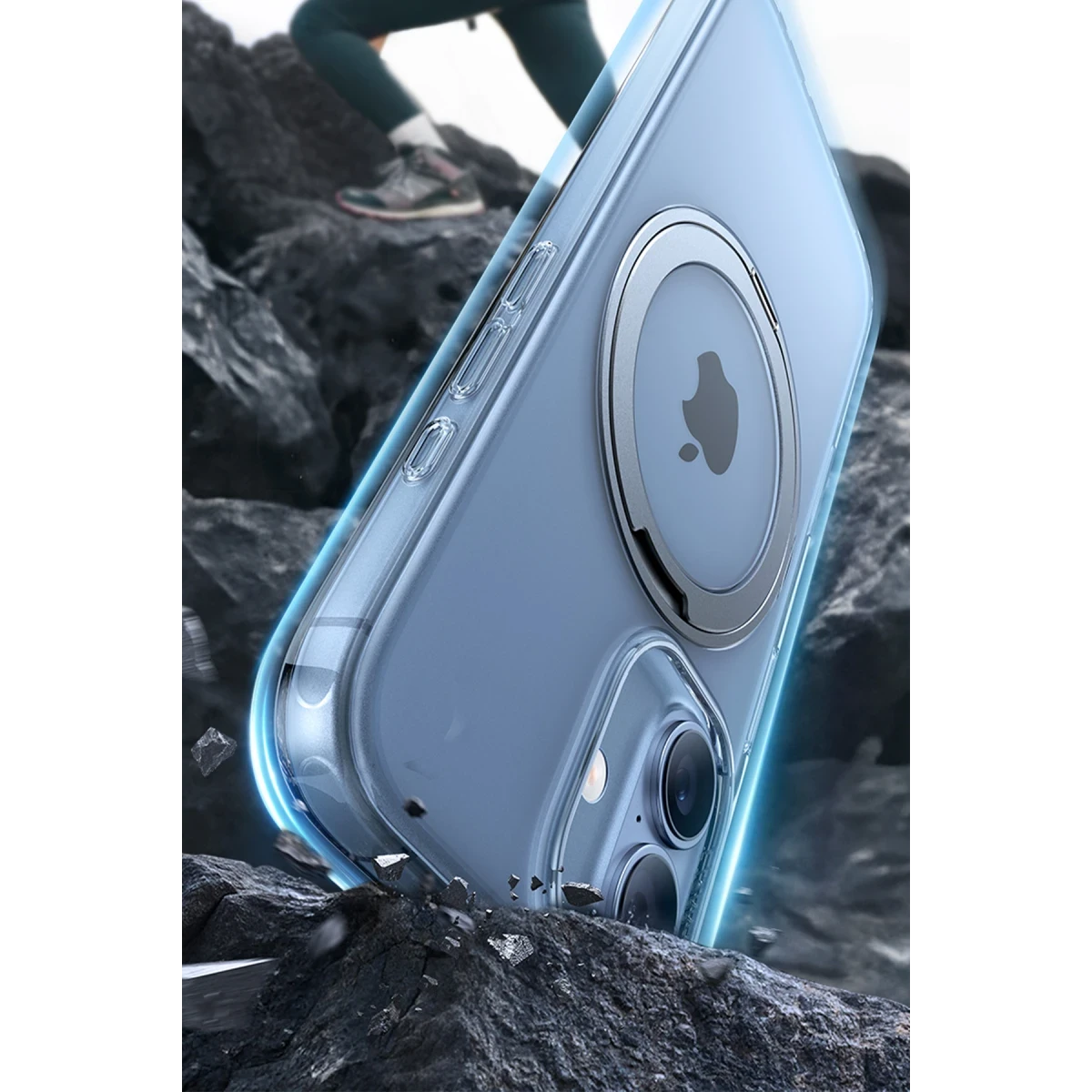 Torras Apple iPhone 17 O Stand Pro Serisi Magsafe Kılıf - Şeffaf