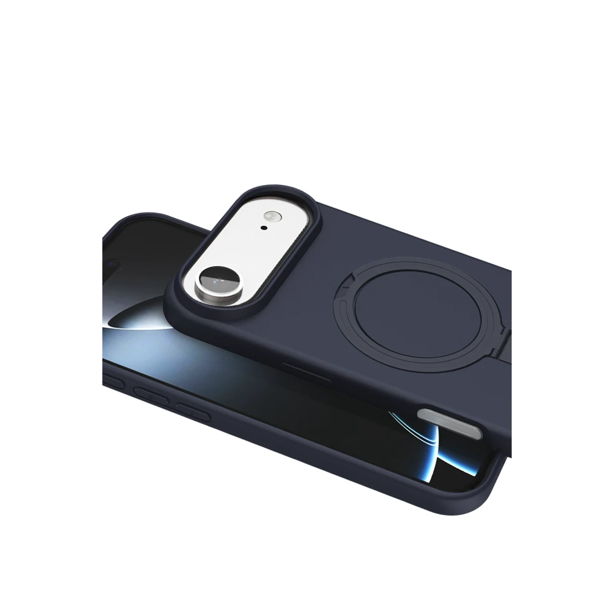 Newface Apple iPhone 17 Air Regal Magsafe Standlı Kapak - Lacivert