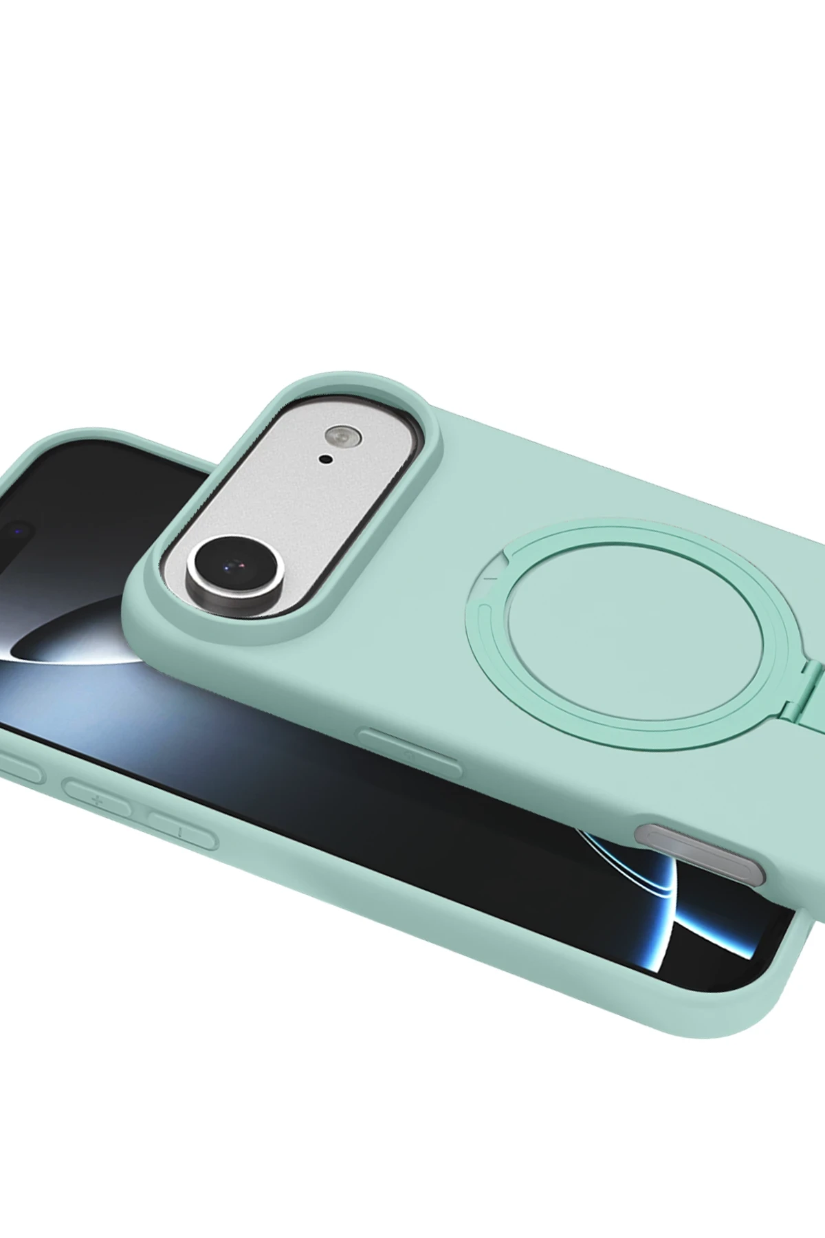 Newface Apple iPhone 17 Air Regal Magsafe Standlı Kapak - Su Yeşili