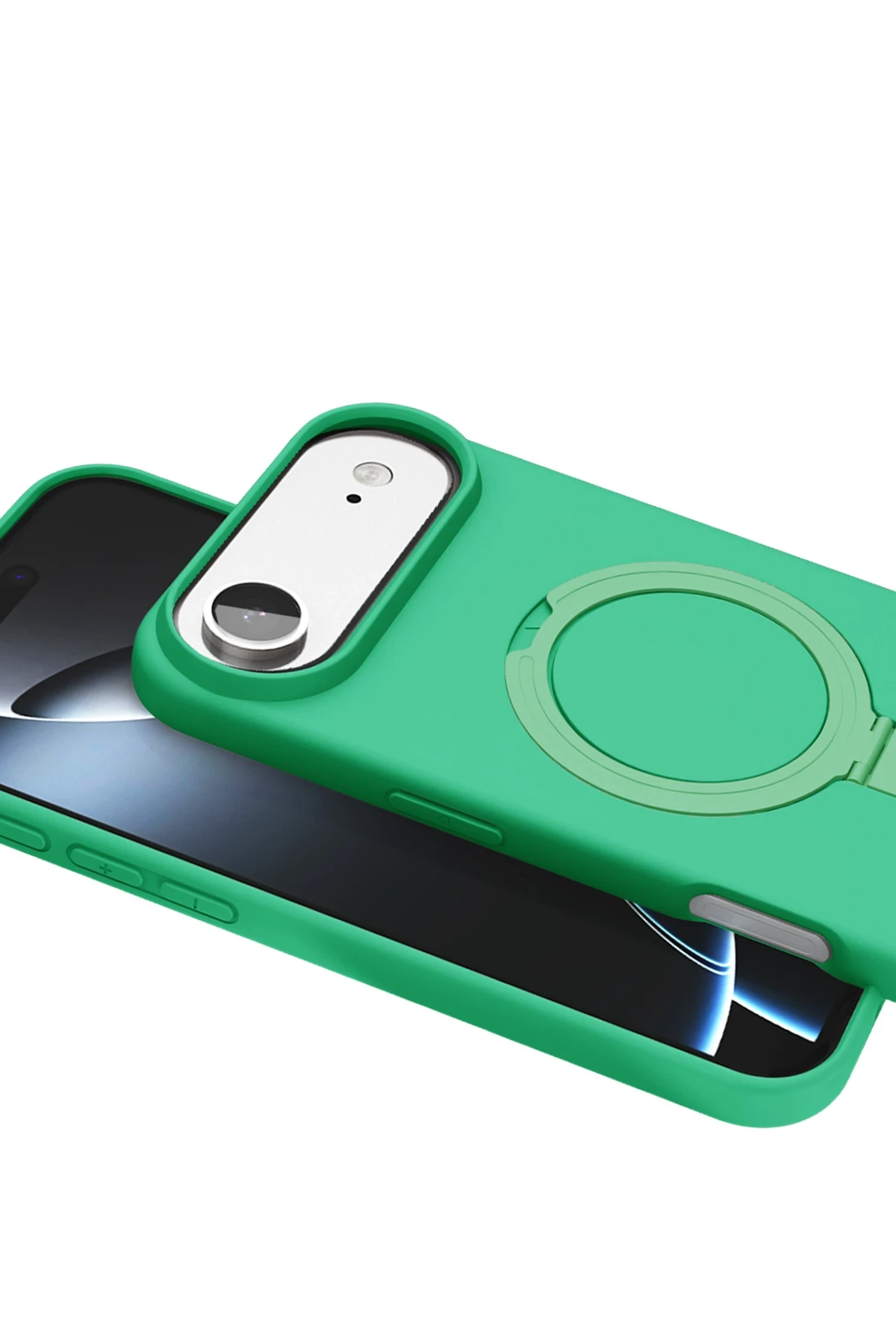 Newface Apple iPhone 17 Air Regal Magsafe Standlı Kapak - Yeşil