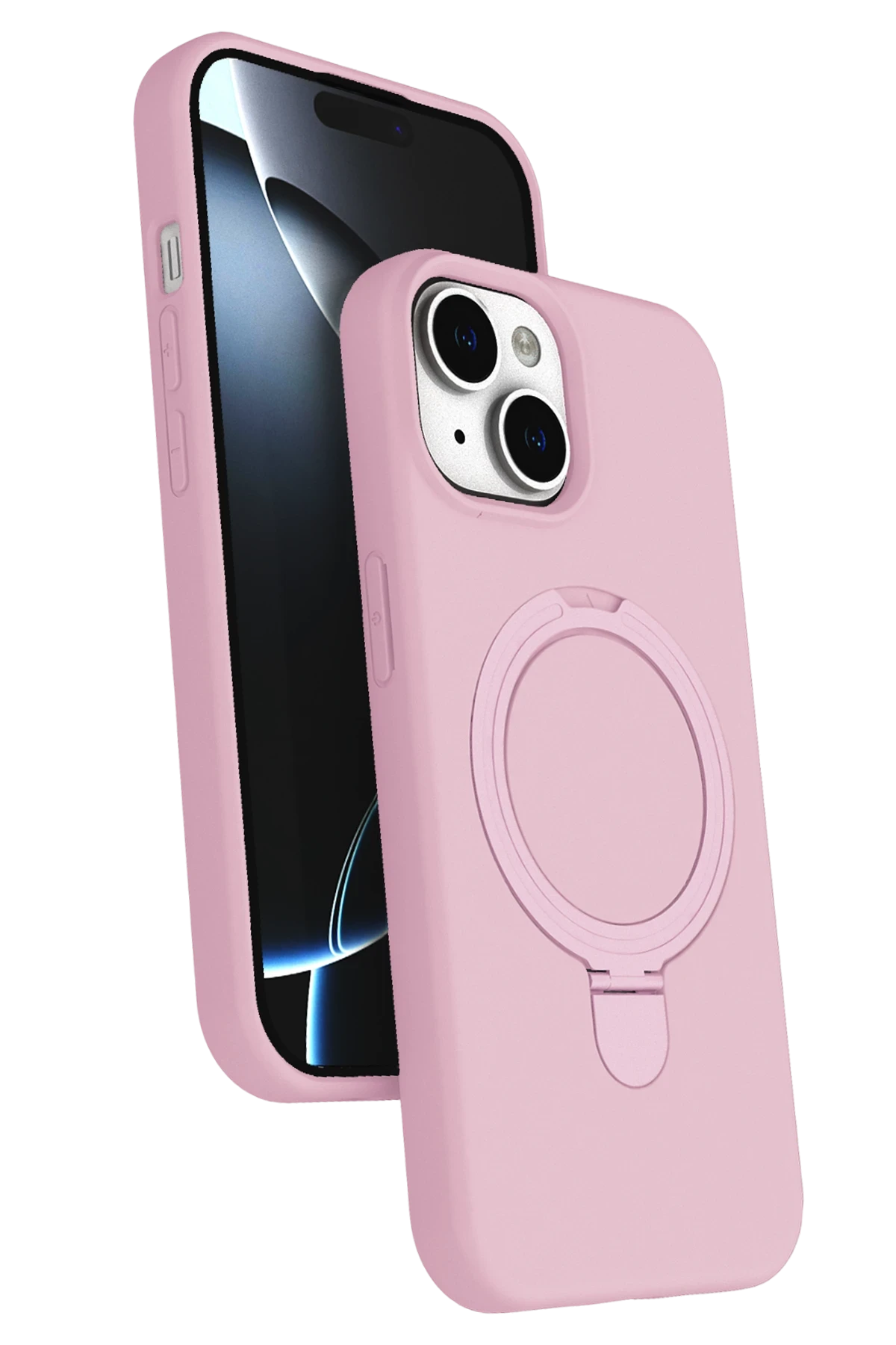 Newface Apple iPhone 14 Regal Magsafe Standlı Kapak - Açık Pembe