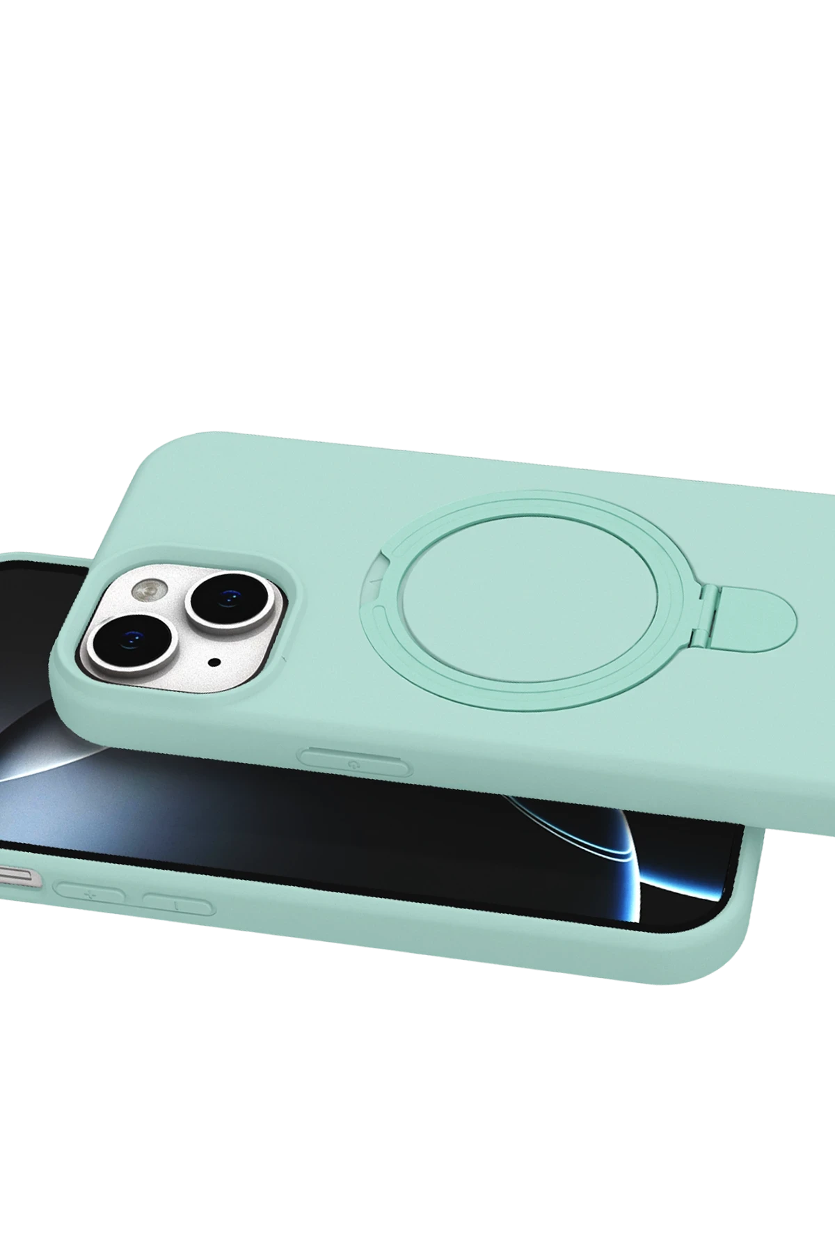 Newface Apple iPhone 14 Regal Magsafe Standlı Kapak - Su Yeşili