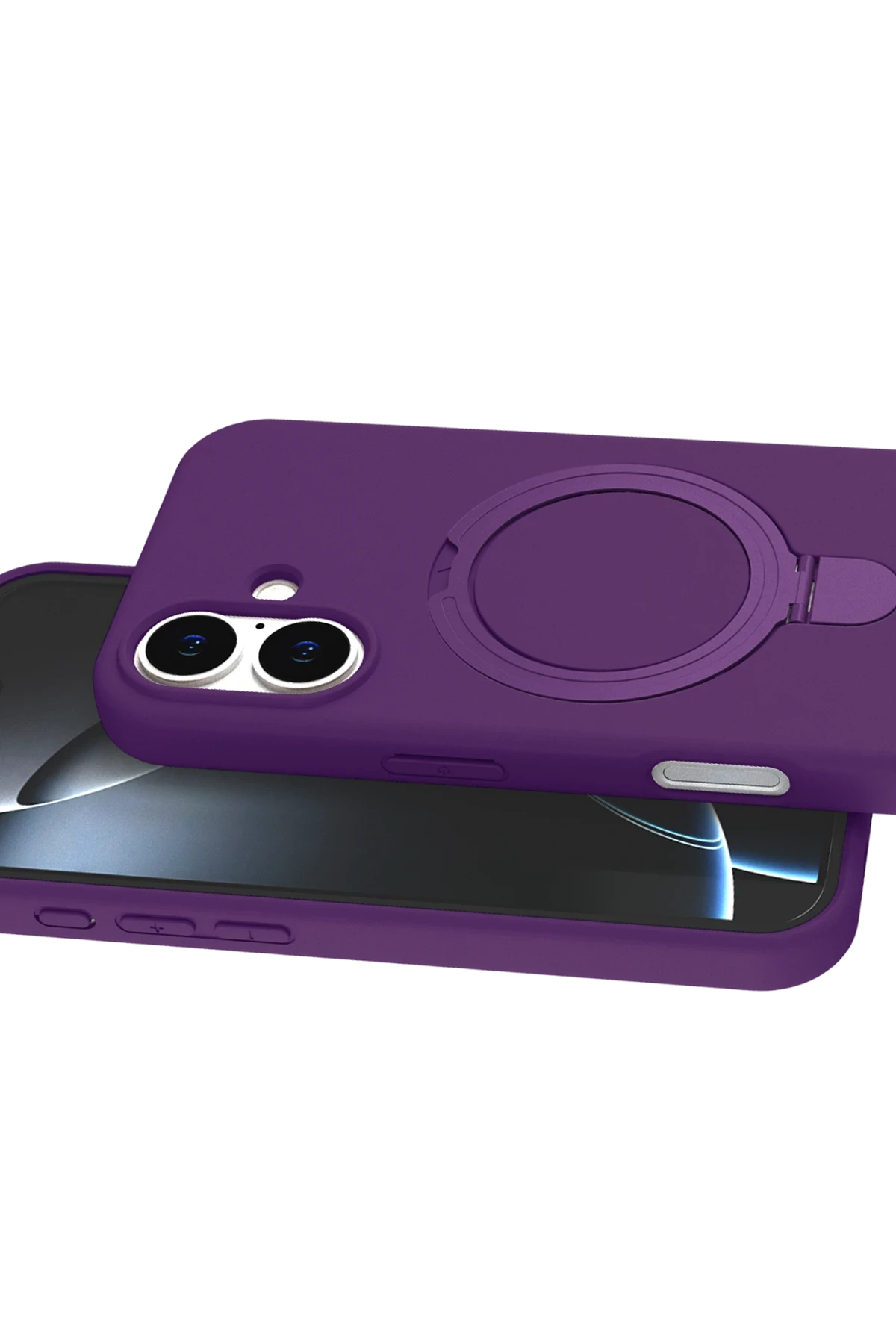 Newface Apple iPhone 16 Plus Regal Magsafe Standlı Kapak - Derin Mor