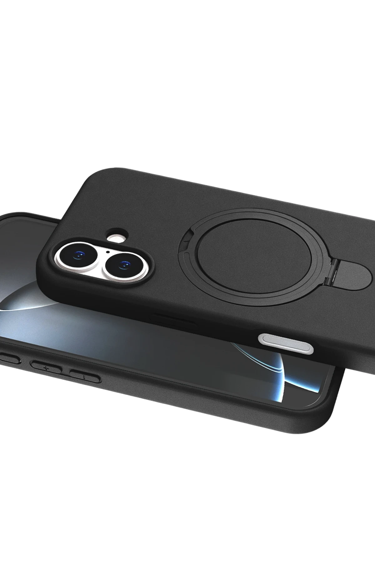 Newface Apple iPhone 16 Plus Regal Magsafe Standlı Kapak - Siyah