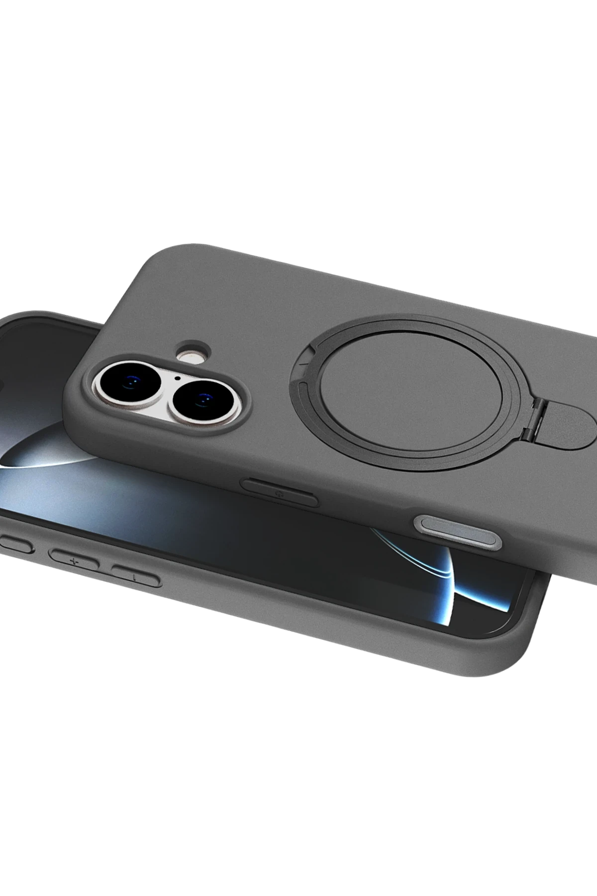 Newface Apple iPhone 16 Plus Regal Magsafe Standlı Kapak - Titan Gri