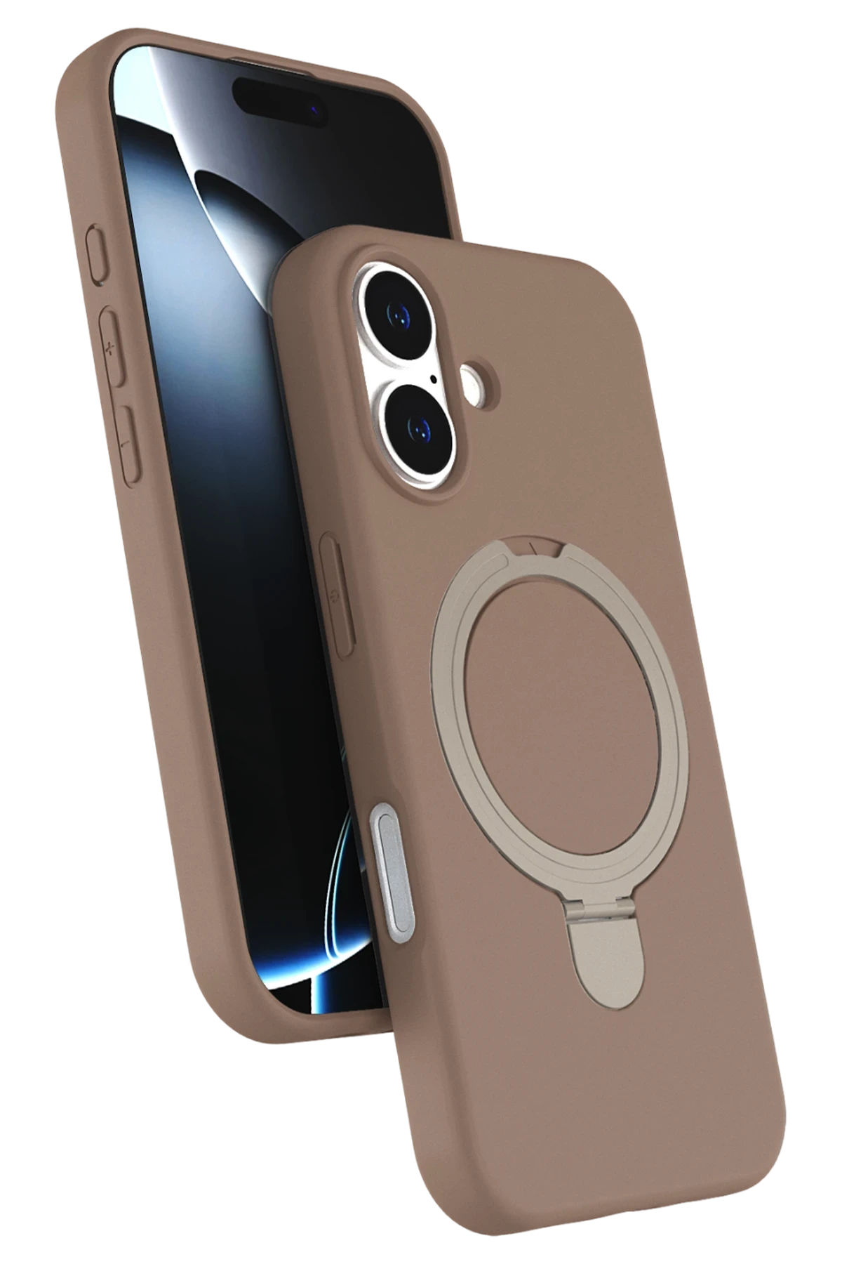 Newface Apple iPhone 16 Plus Regal Magsafe Standlı Kapak - Çöl Titanyum