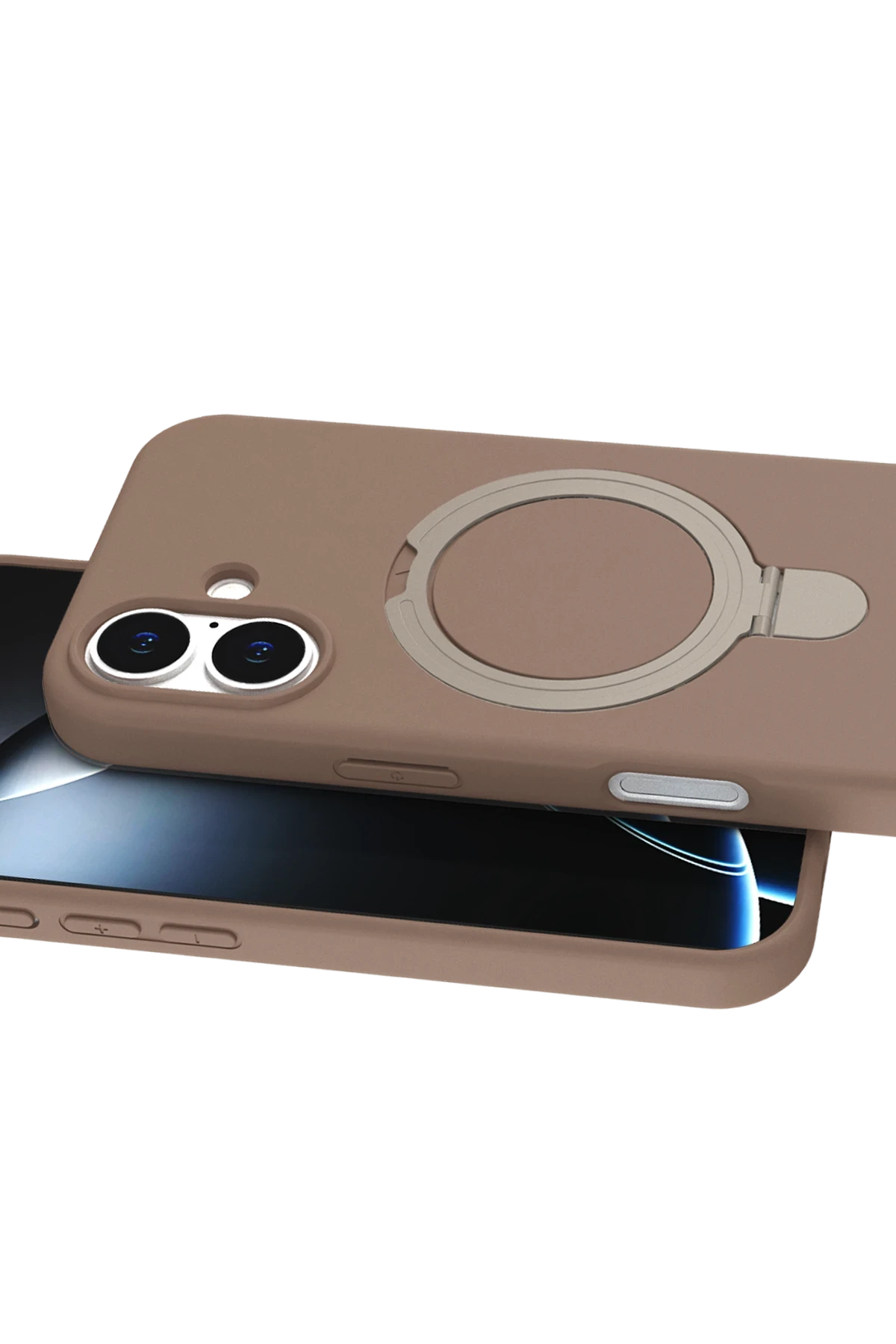 Newface Apple iPhone 16 Plus Regal Magsafe Standlı Kapak - Çöl Titanyum