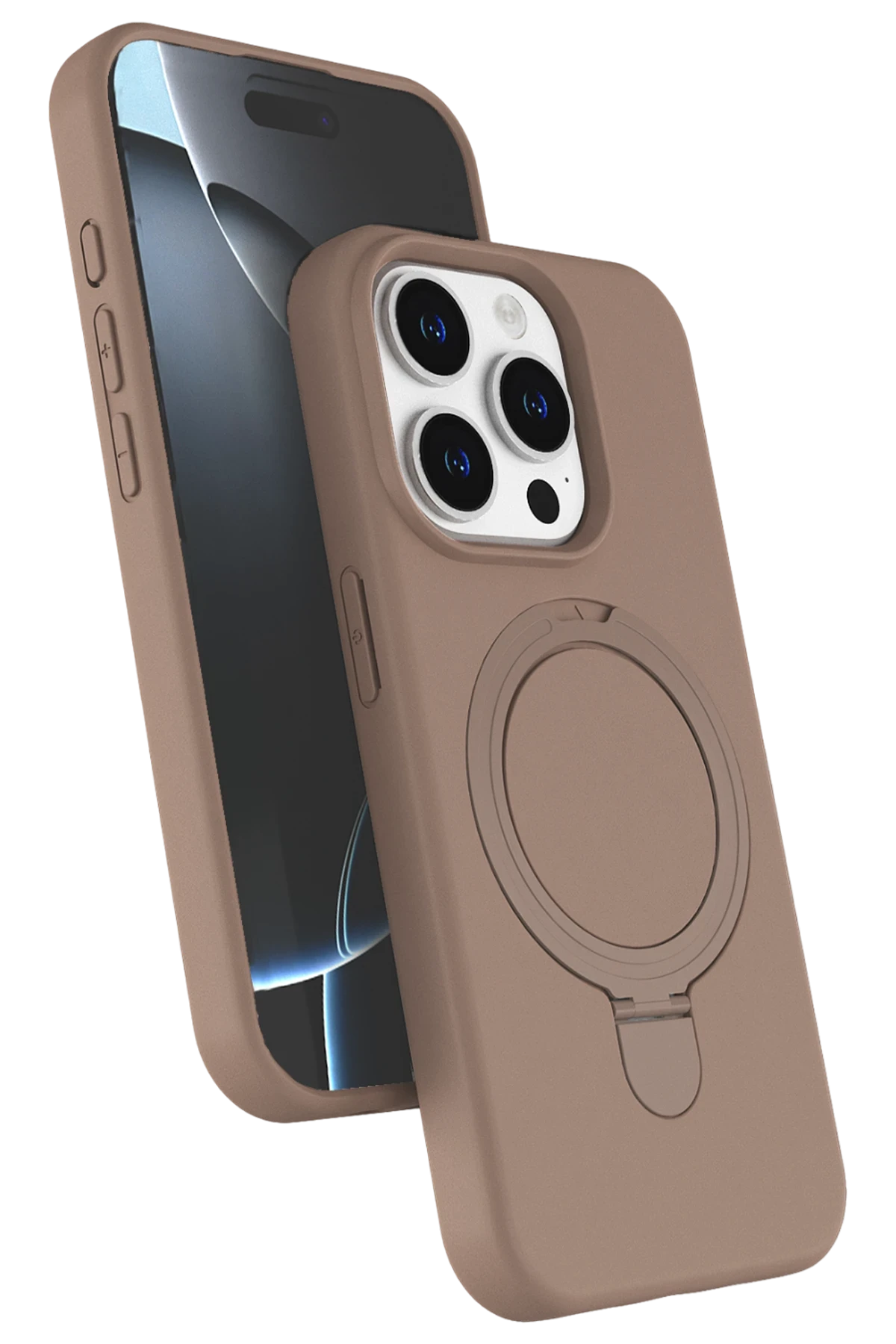 Newface Apple iPhone 14 Pro Max Regal Magsafe Standlı Kapak - Çöl Titanyum