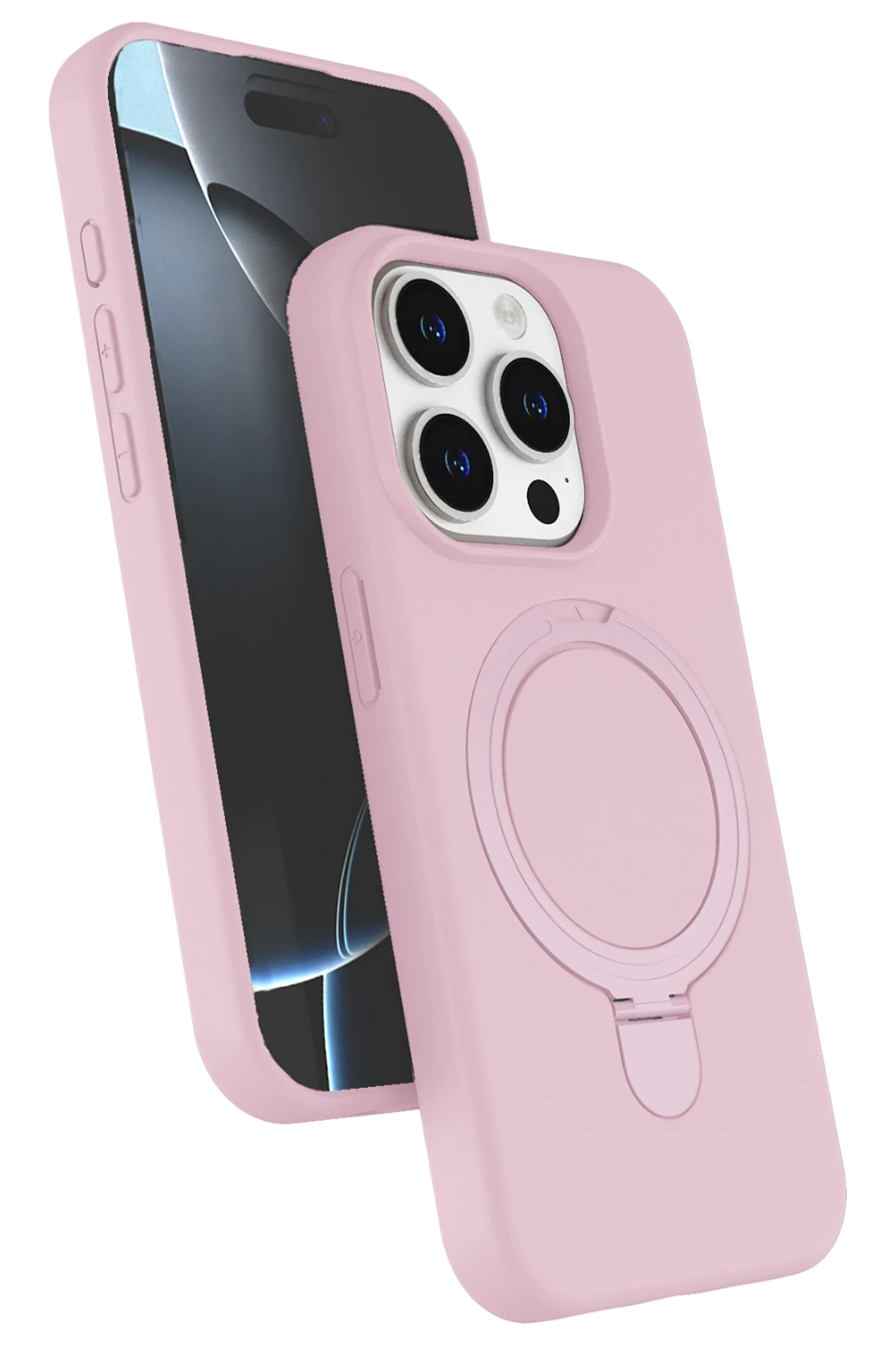 Newface Apple iPhone 14 Pro Max Regal Magsafe Standlı Kapak - Açık Pembe