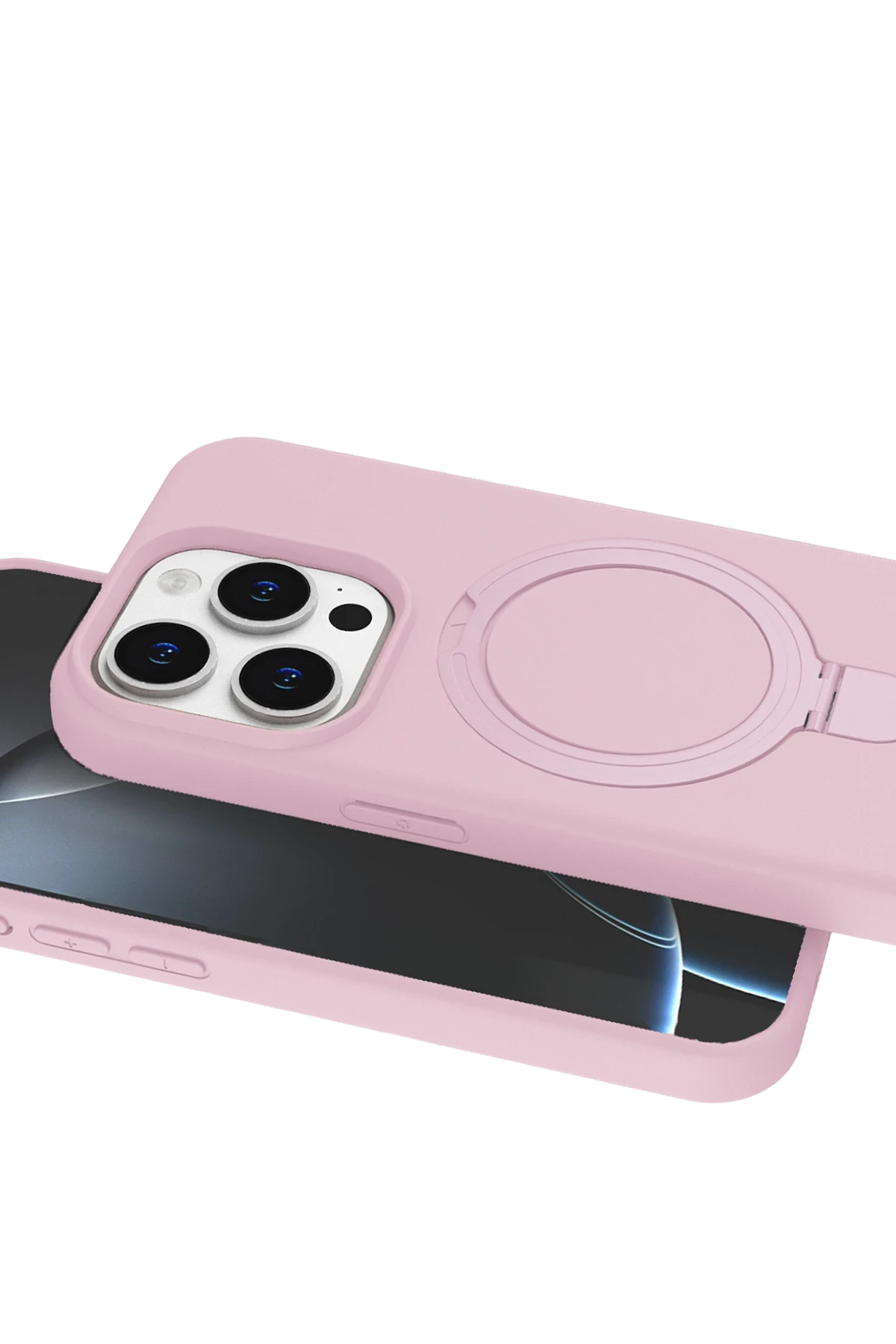 Newface Apple iPhone 14 Pro Max Regal Magsafe Standlı Kapak - Açık Pembe