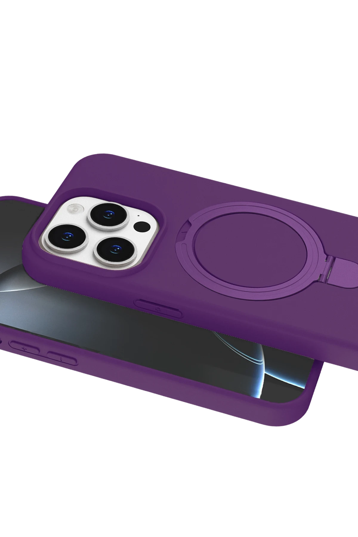 Newface Apple iPhone 14 Pro Max Regal Magsafe Standlı Kapak - Derin Mor
