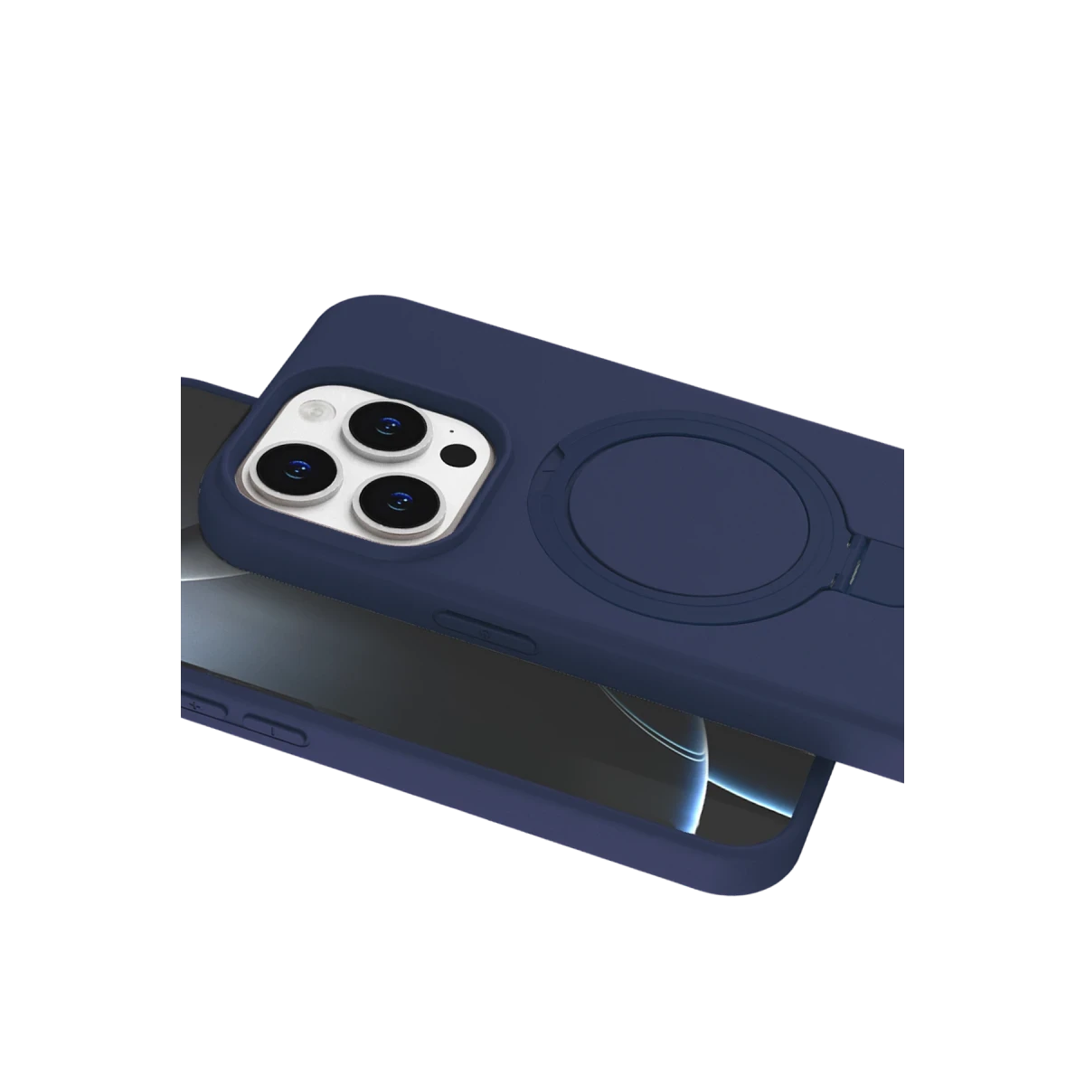 Newface Apple iPhone 14 Pro Max Regal Magsafe Standlı Kapak - Lacivert