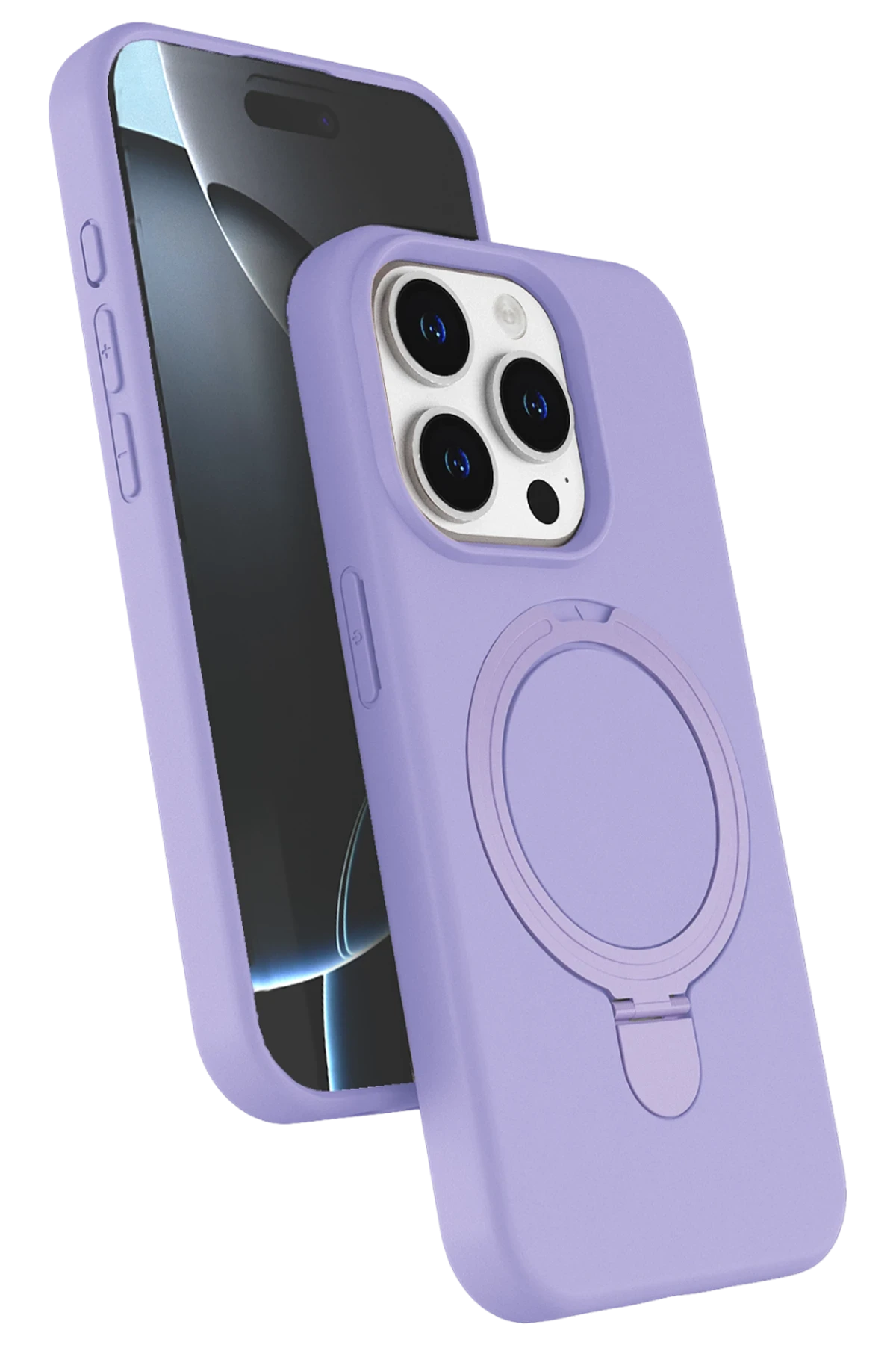Newface Apple iPhone 14 Pro Max Regal Magsafe Standlı Kapak - Lila