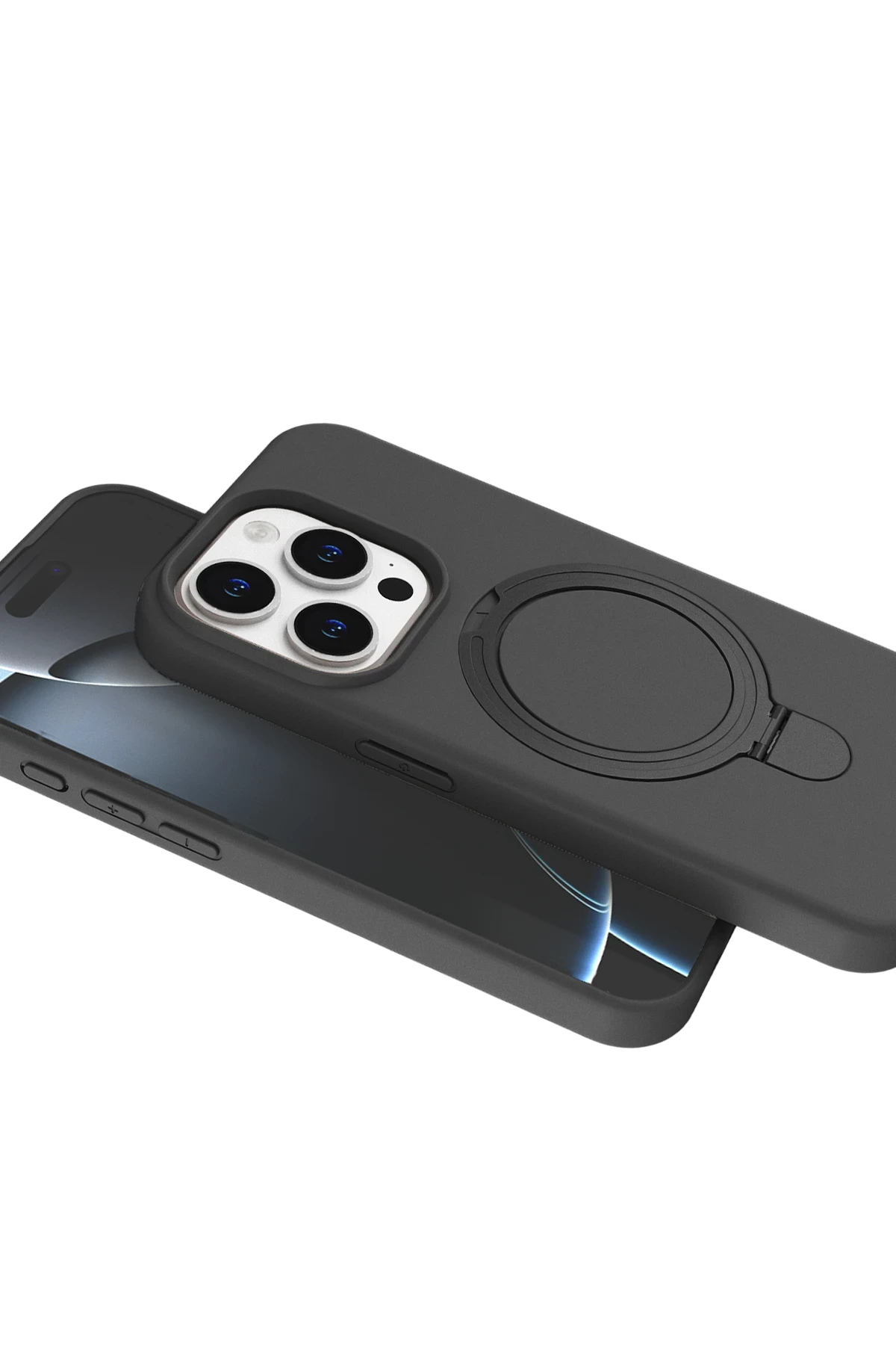 Newface Apple iPhone 14 Pro Max Regal Magsafe Standlı Kapak - Titan Gri